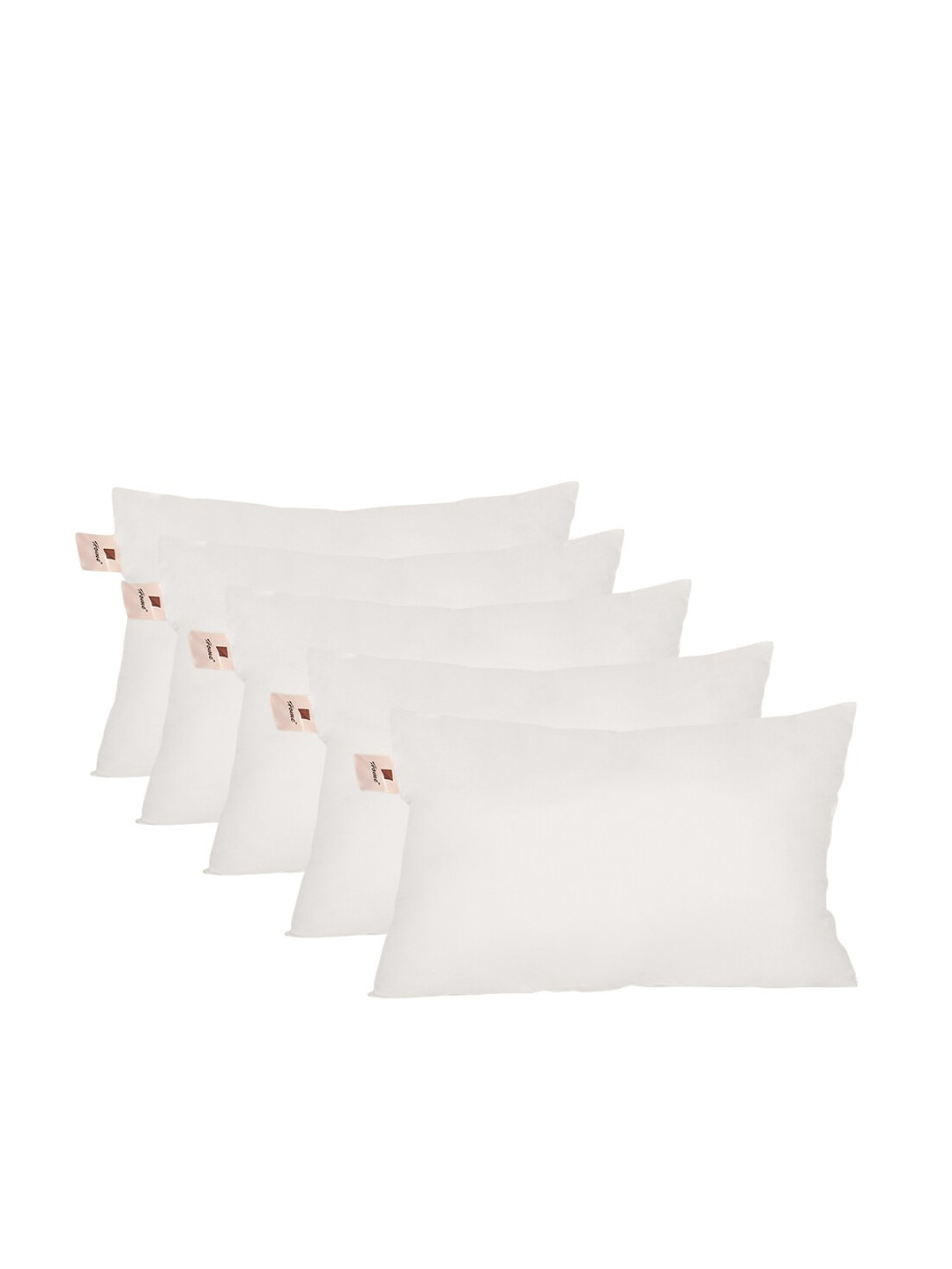 Home Pack of 5 White Solid Micro Cushion Pillows