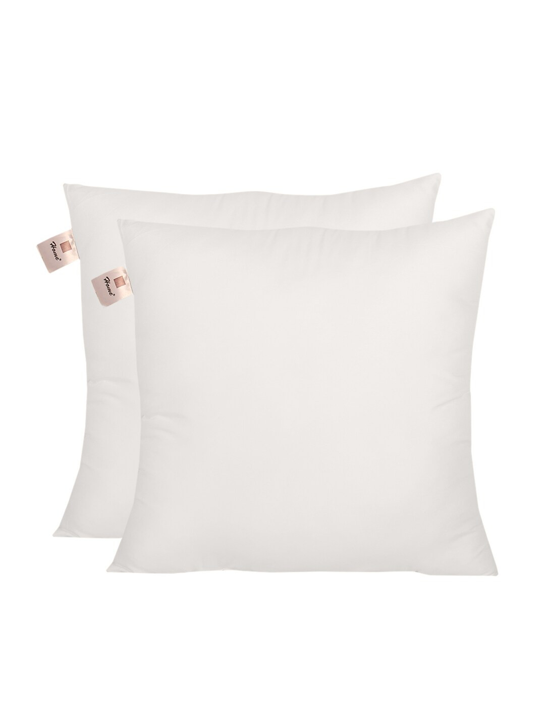 Home Set Of 2 White Solid Micro Cushion Pillows