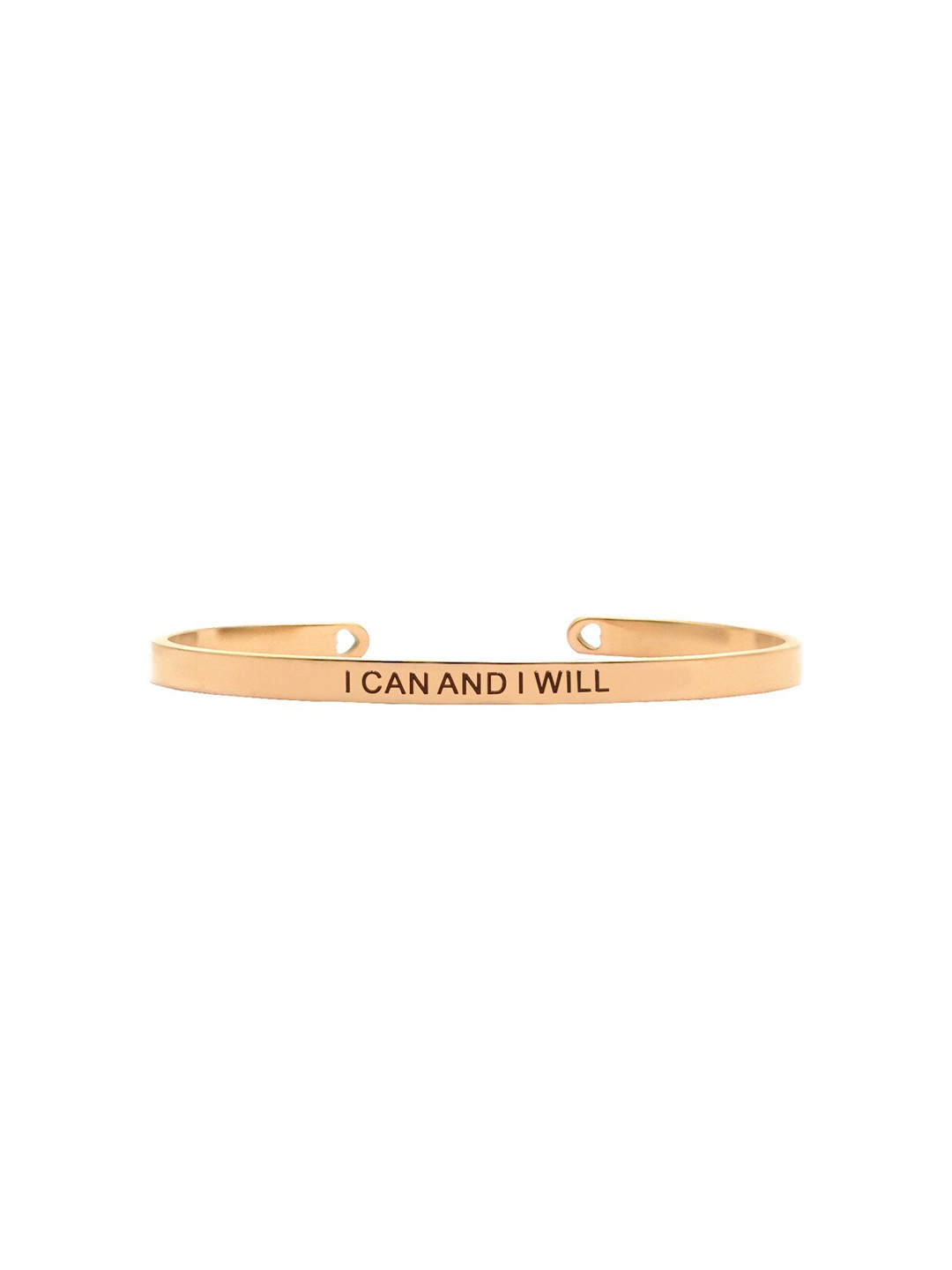 JOKER & WITCH Rose Gold-Plated Stainless Steel I Can And I Will Mantra Band