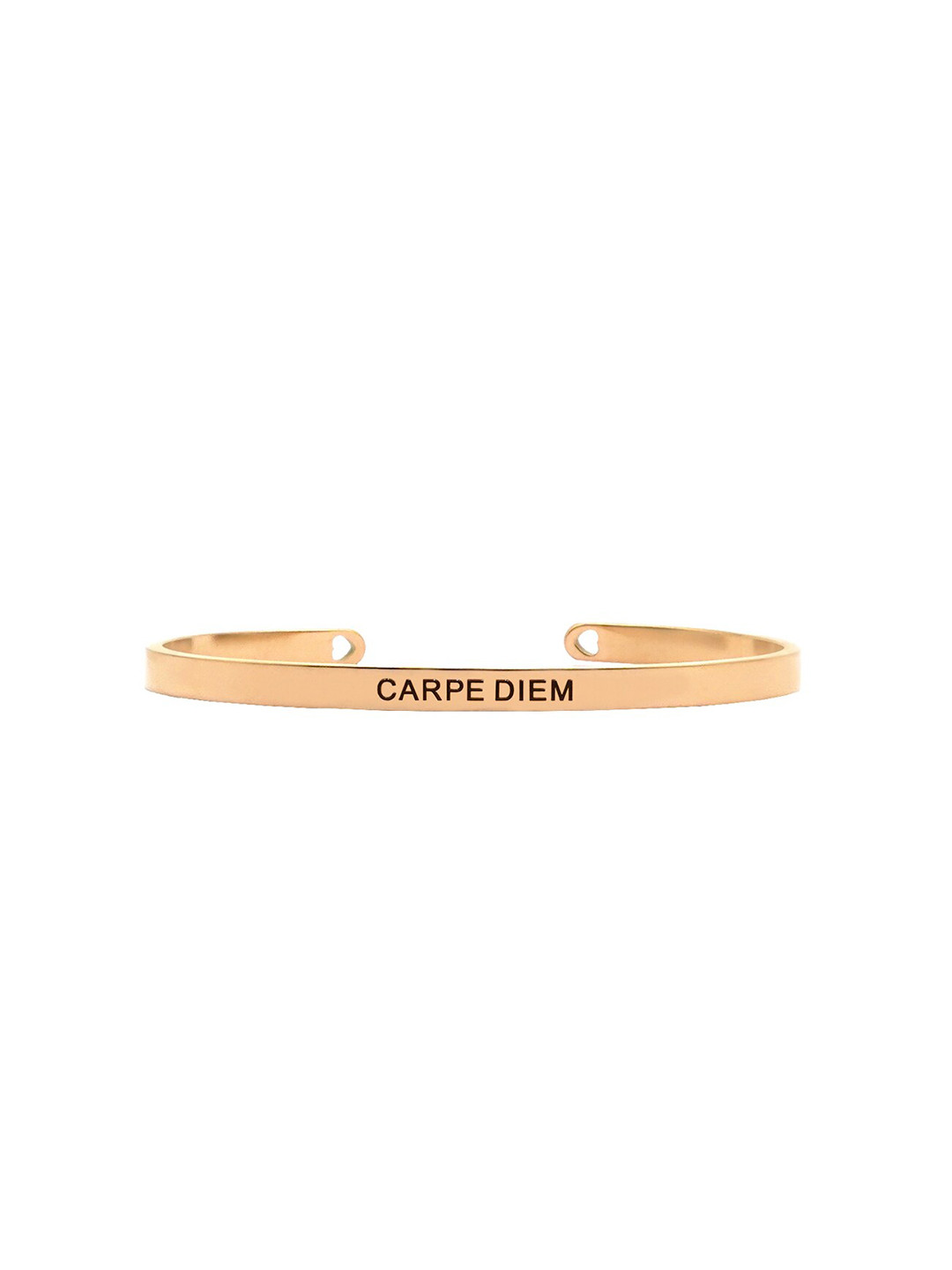 JOKER & WITCH Rose Gold-Plated Carpe Diem Stainless Steel Mantra Band