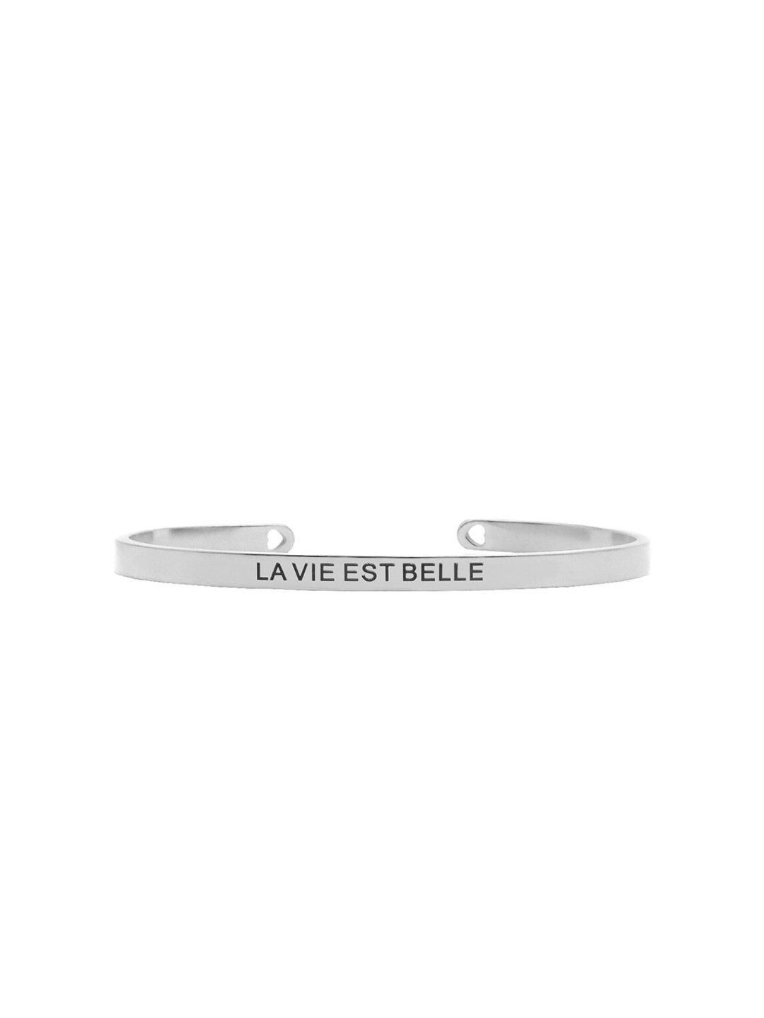 JOKER & WITCH Silver-Plated Stainless Steel La Vie Est Belle Mantra Band