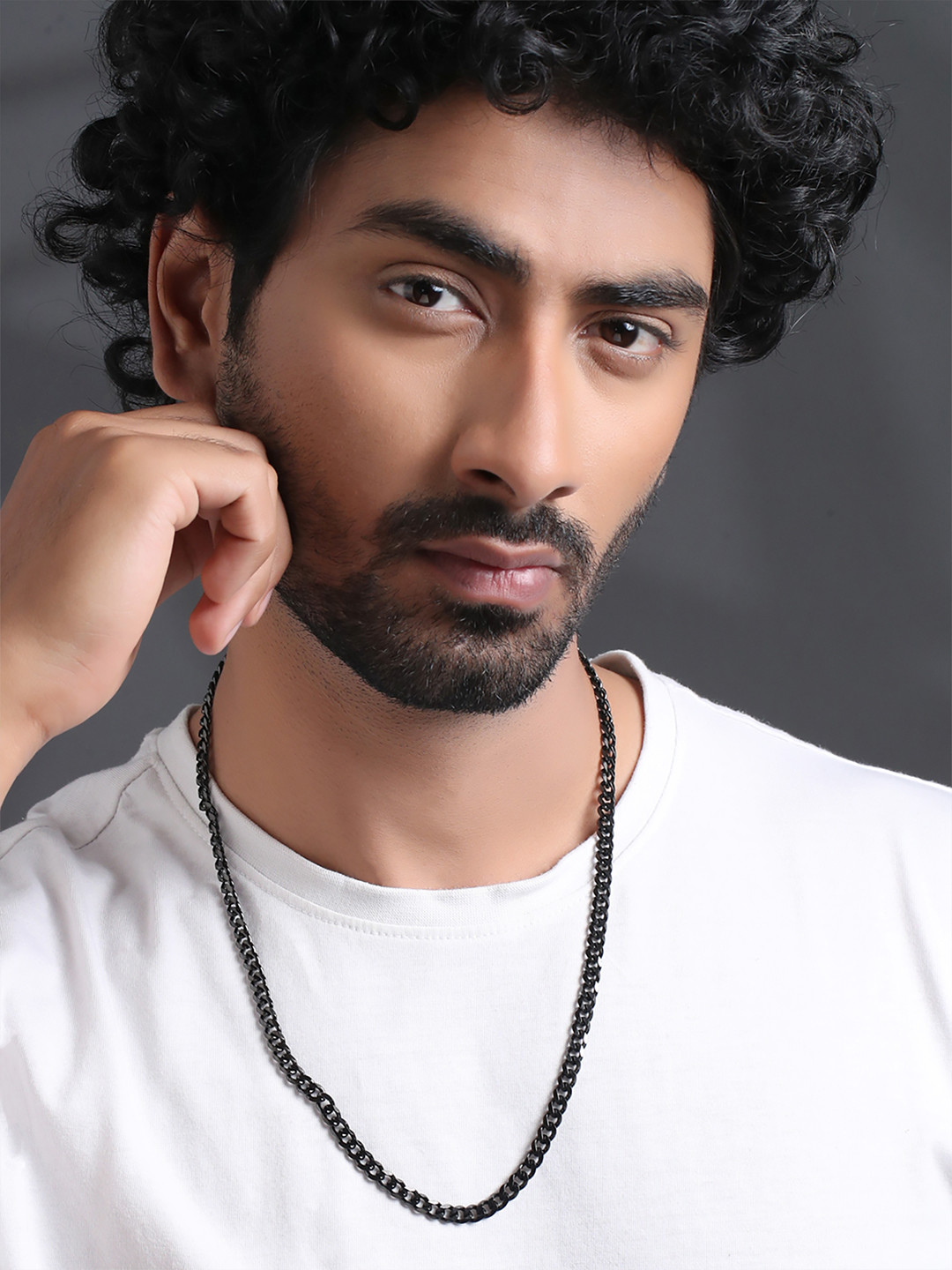 Yellow Chimes Black Stainless Steel Snake Link Chain