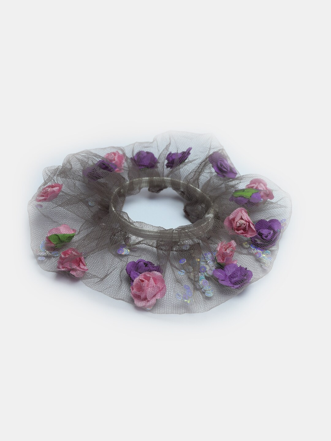 Soho Boho Studio Women Grey Embellished Ponytail Holders