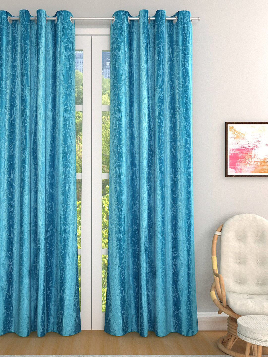 ROMEE Turquoise Blue Single Room Darkening Curtain