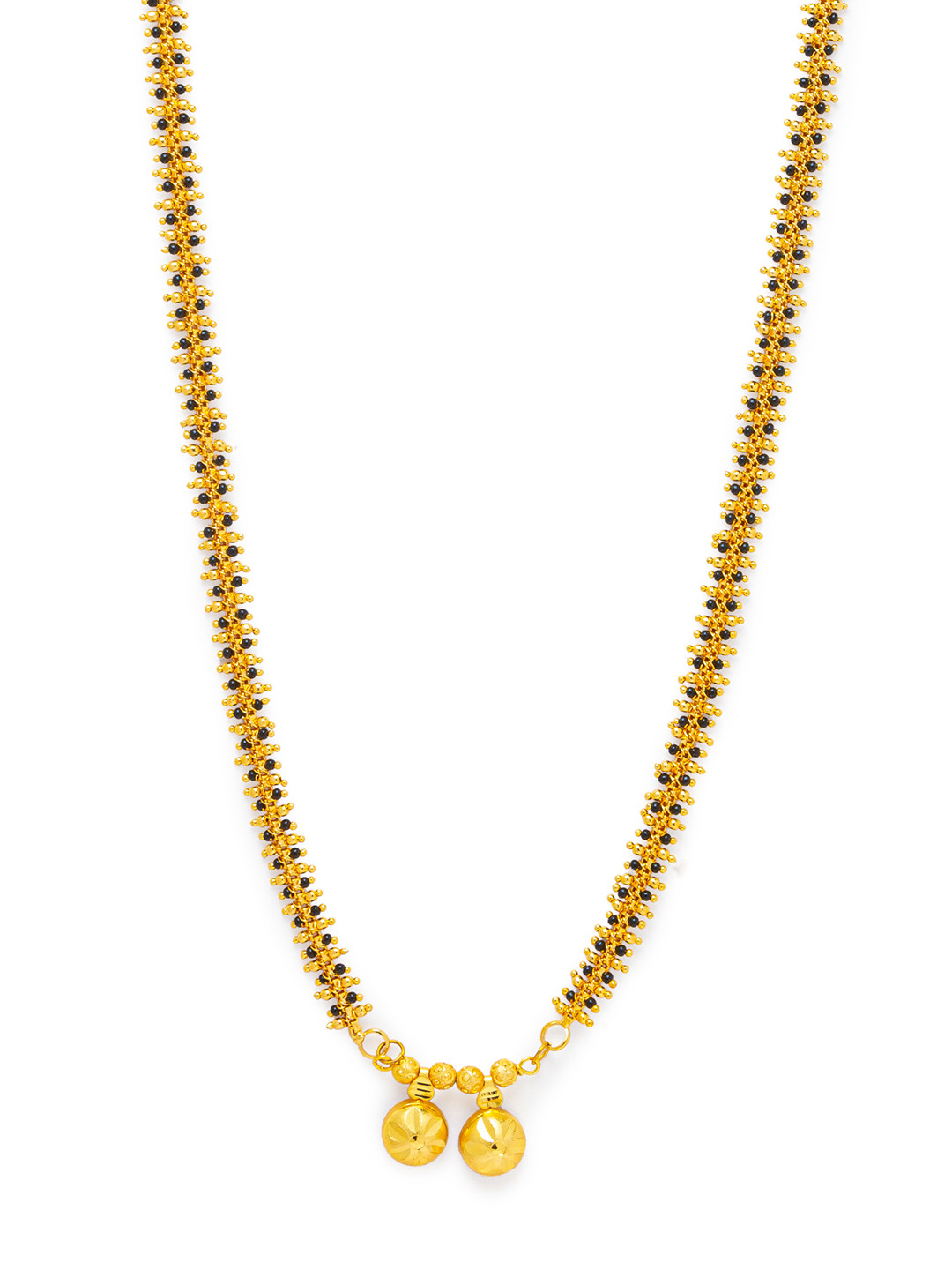 Digital Dress Room Black Gold Plated Vati Pendant South Indian Style Mangalsutra