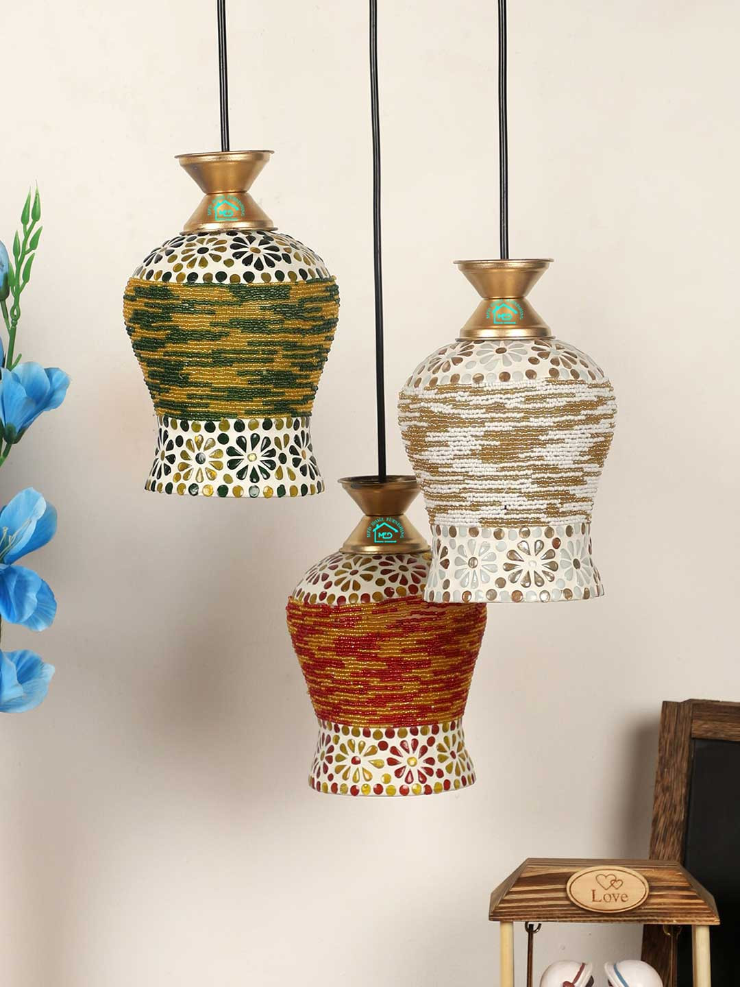 MFD HOME FURNISHING Unisex Multi Self Design Cluster Light