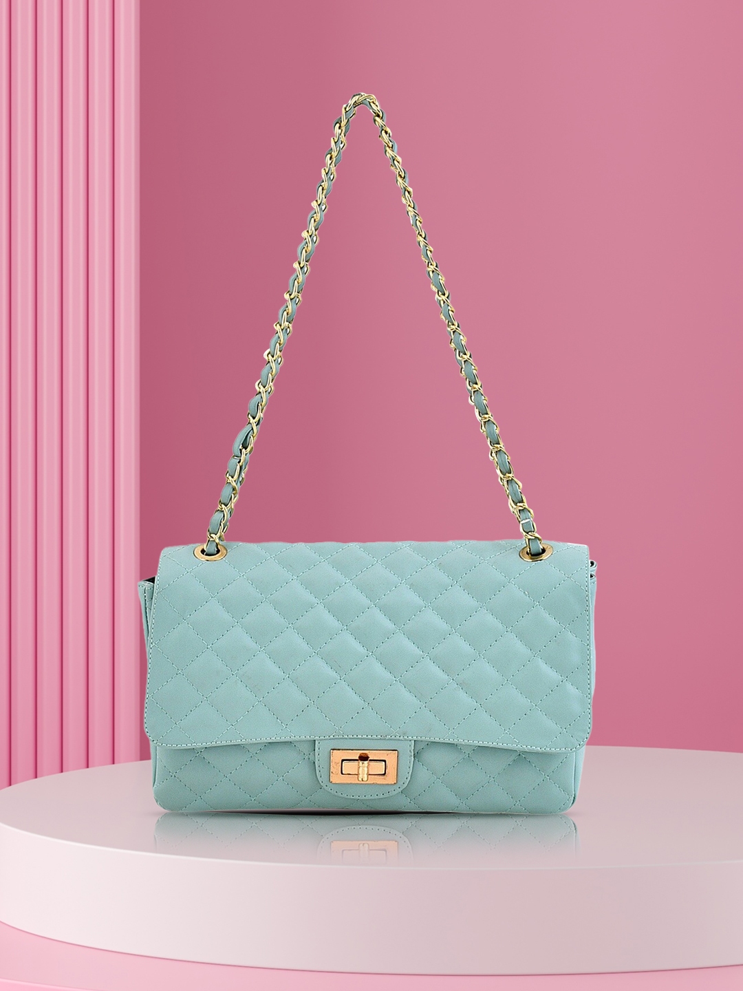 Buy Lychee Bags Blue Quilted Sling Bag Handbags for Women