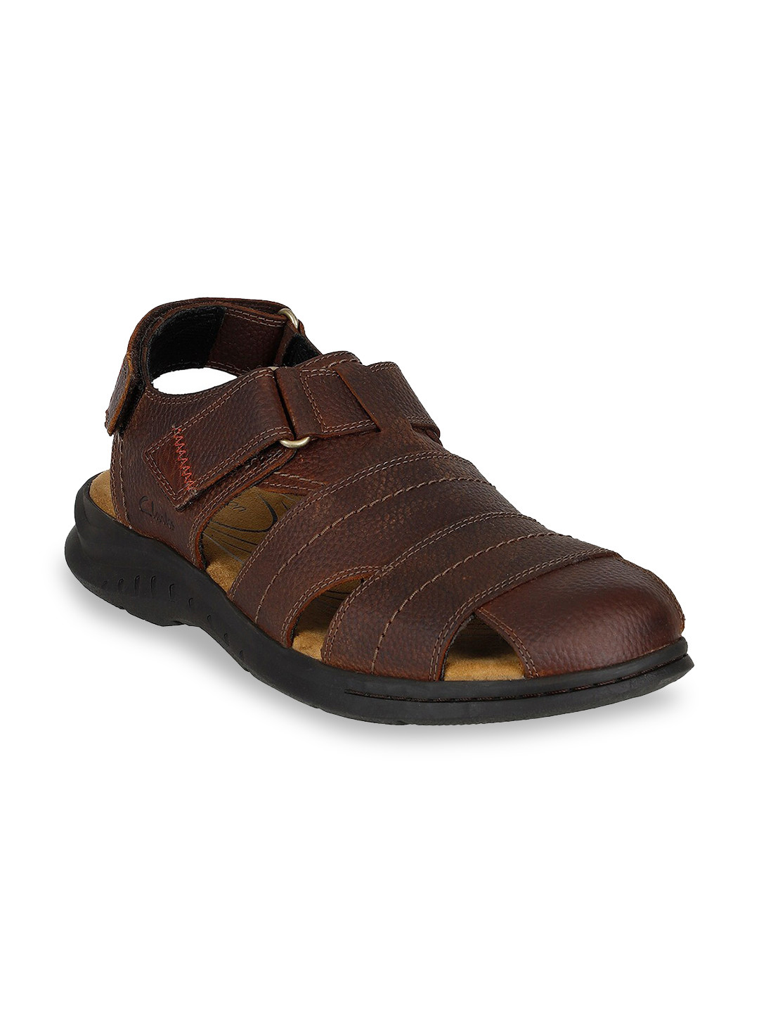 Clarks Men Brown Velcro Sandal
