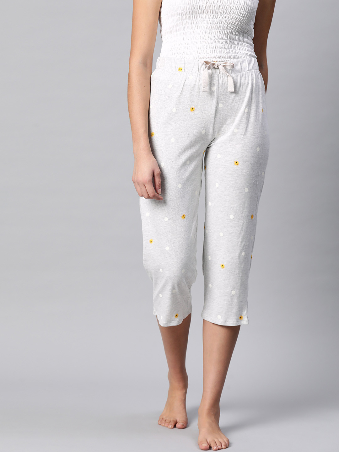 Marks & Spencer Women Grey Three-Fourth Length Lounge Pants