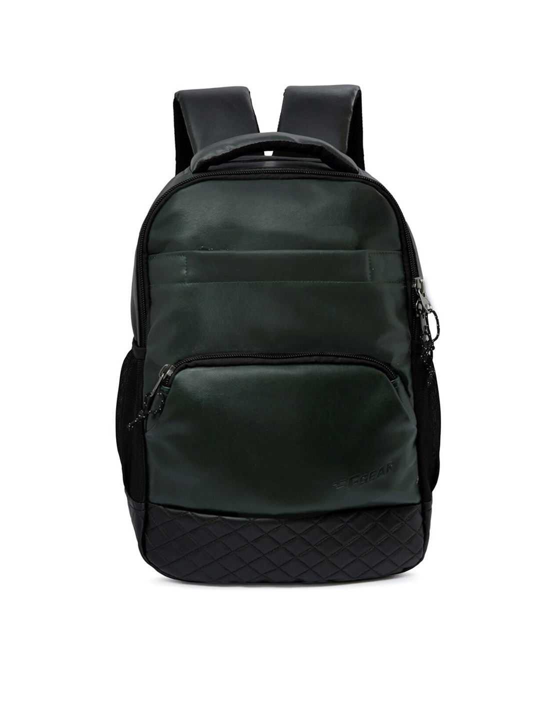 F Gear Unisex Olive Green & Black Solid Backpack