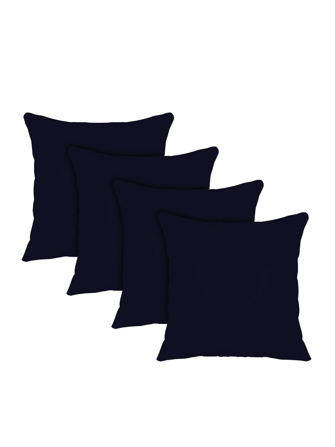 Kuber Industries Set Of 4 Navy Blue Solid Microfiber Floor Cushions