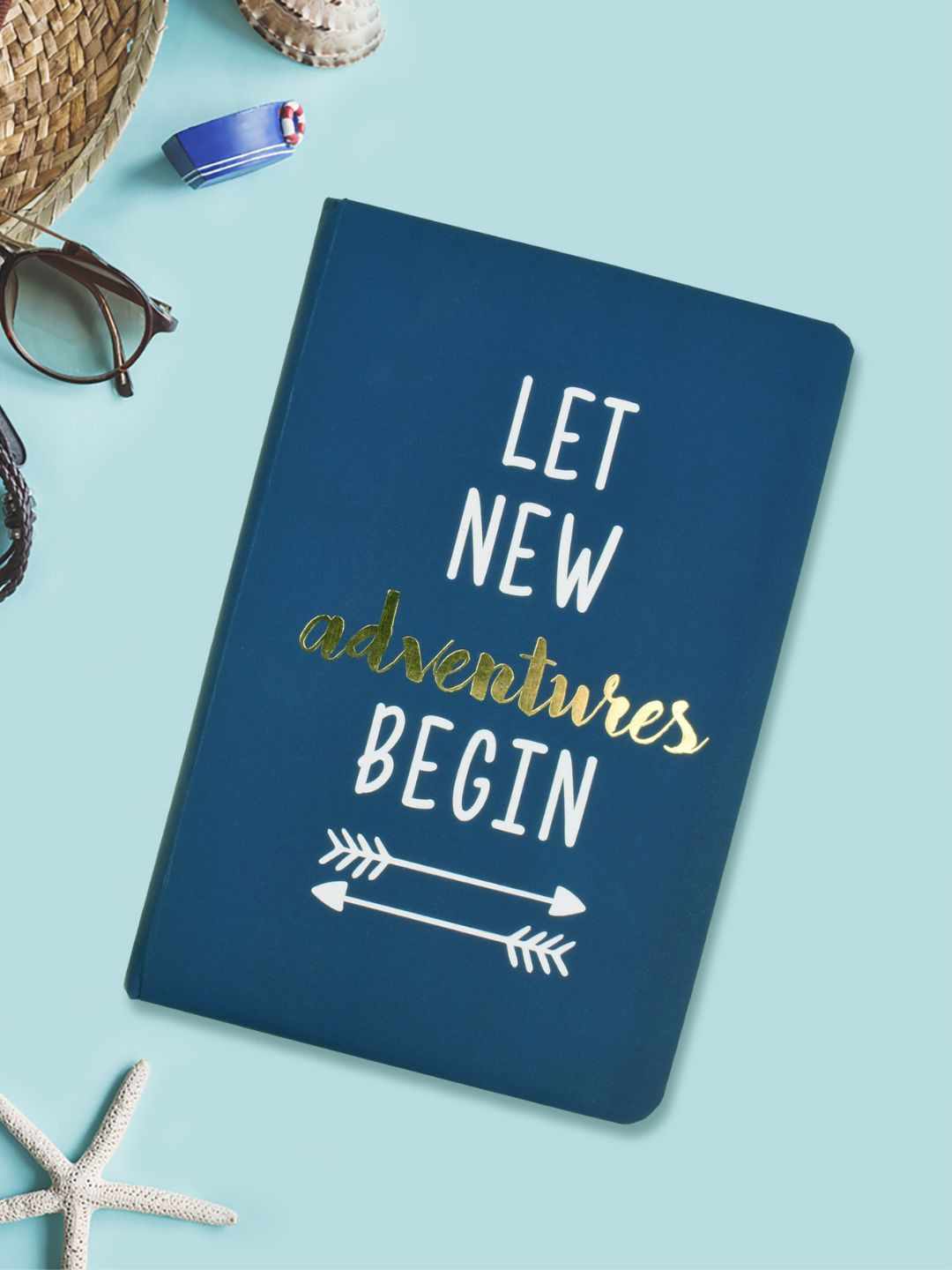 Doodle Blue & White Adventures Of The Mind Typo Hard Bound Notebook