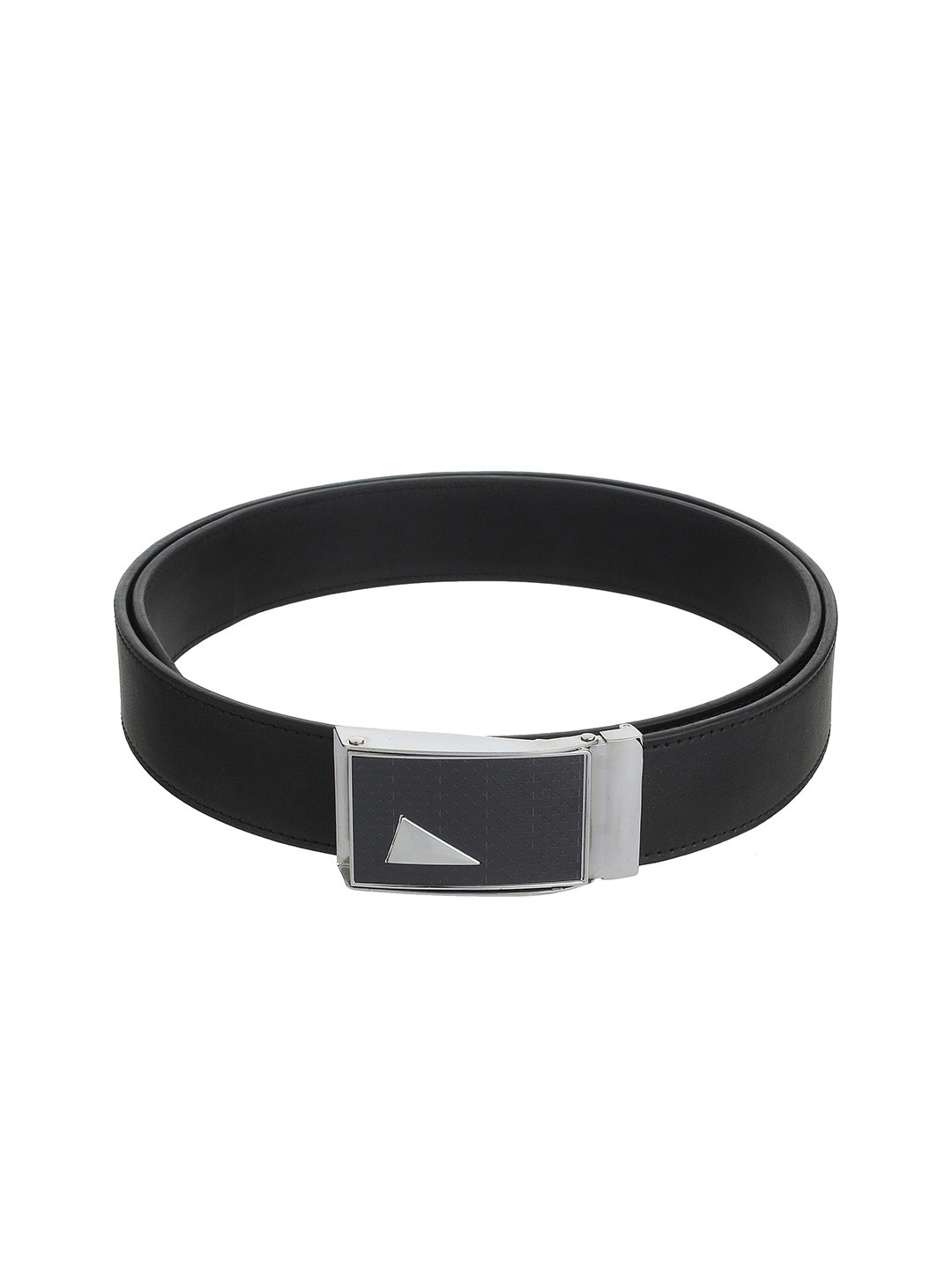Kastner Men Black & Silver-Toned Solid Belt