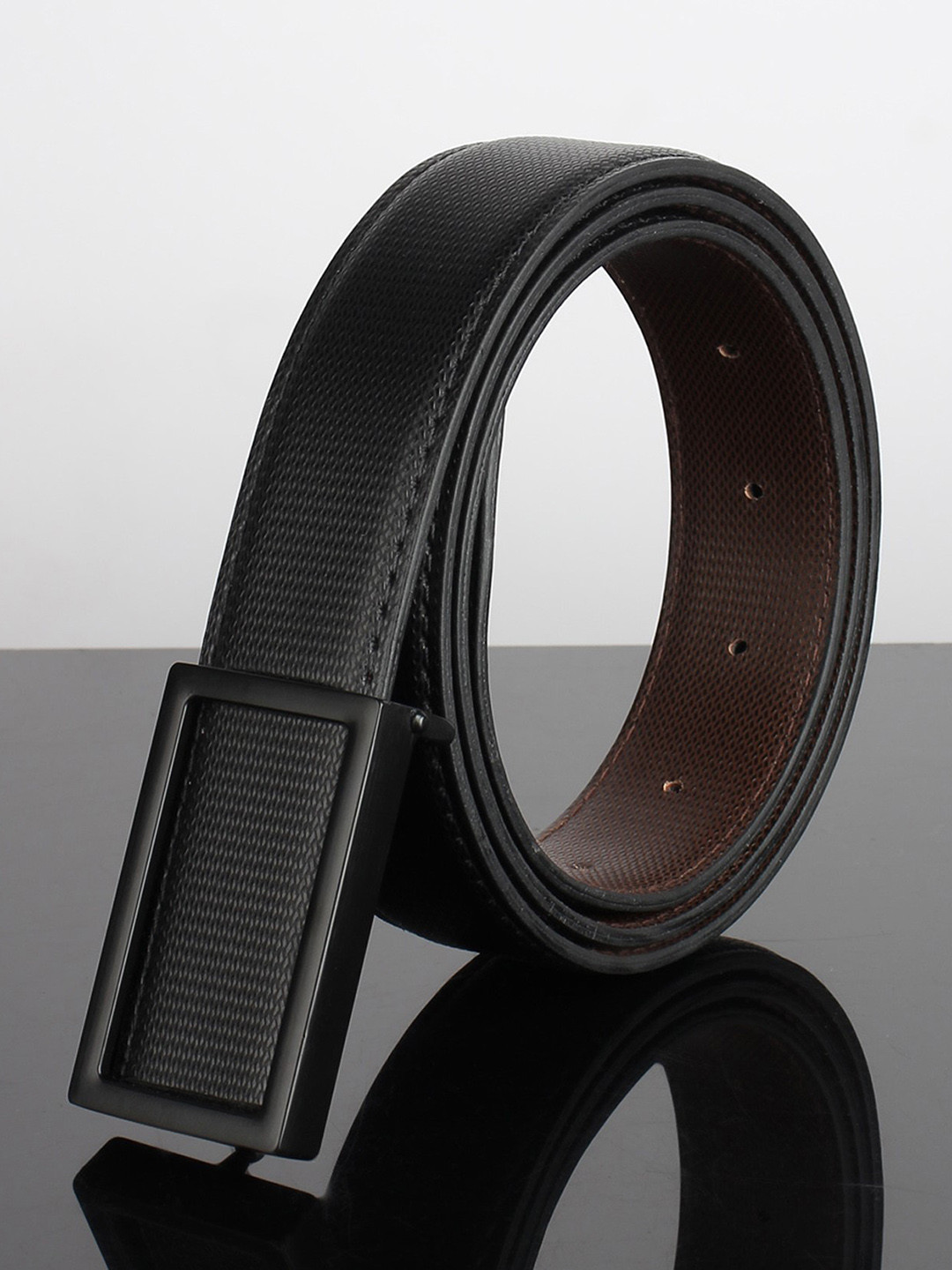 Kastner Men Black Textured Belt