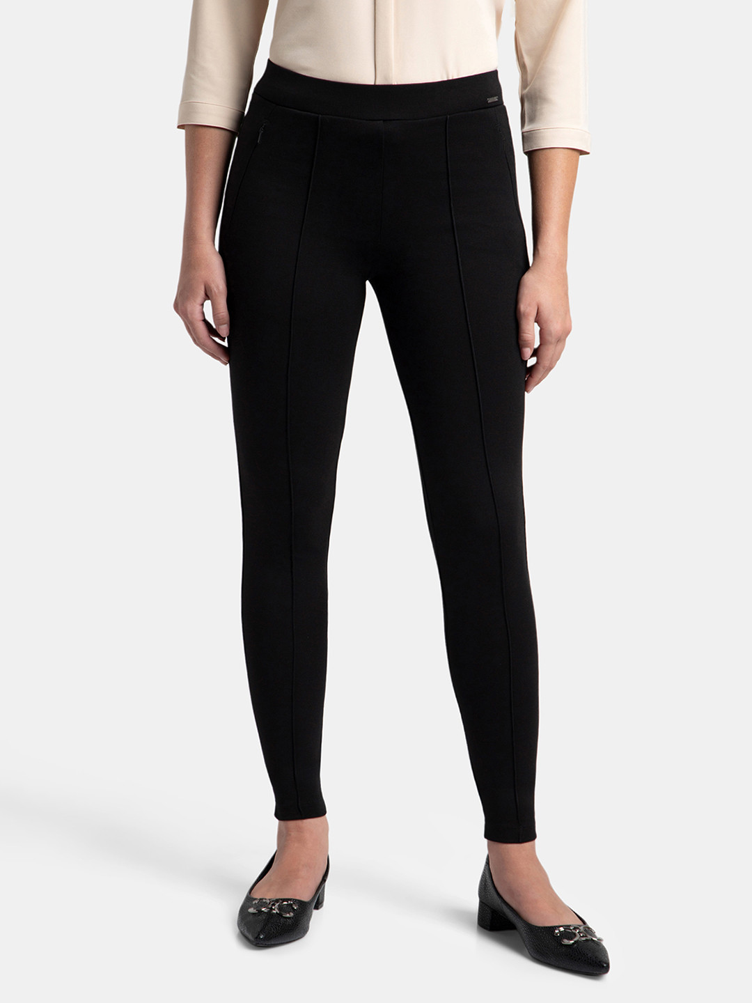 Jockey Stretch Treggings with Side Zipper Pockets-IW05