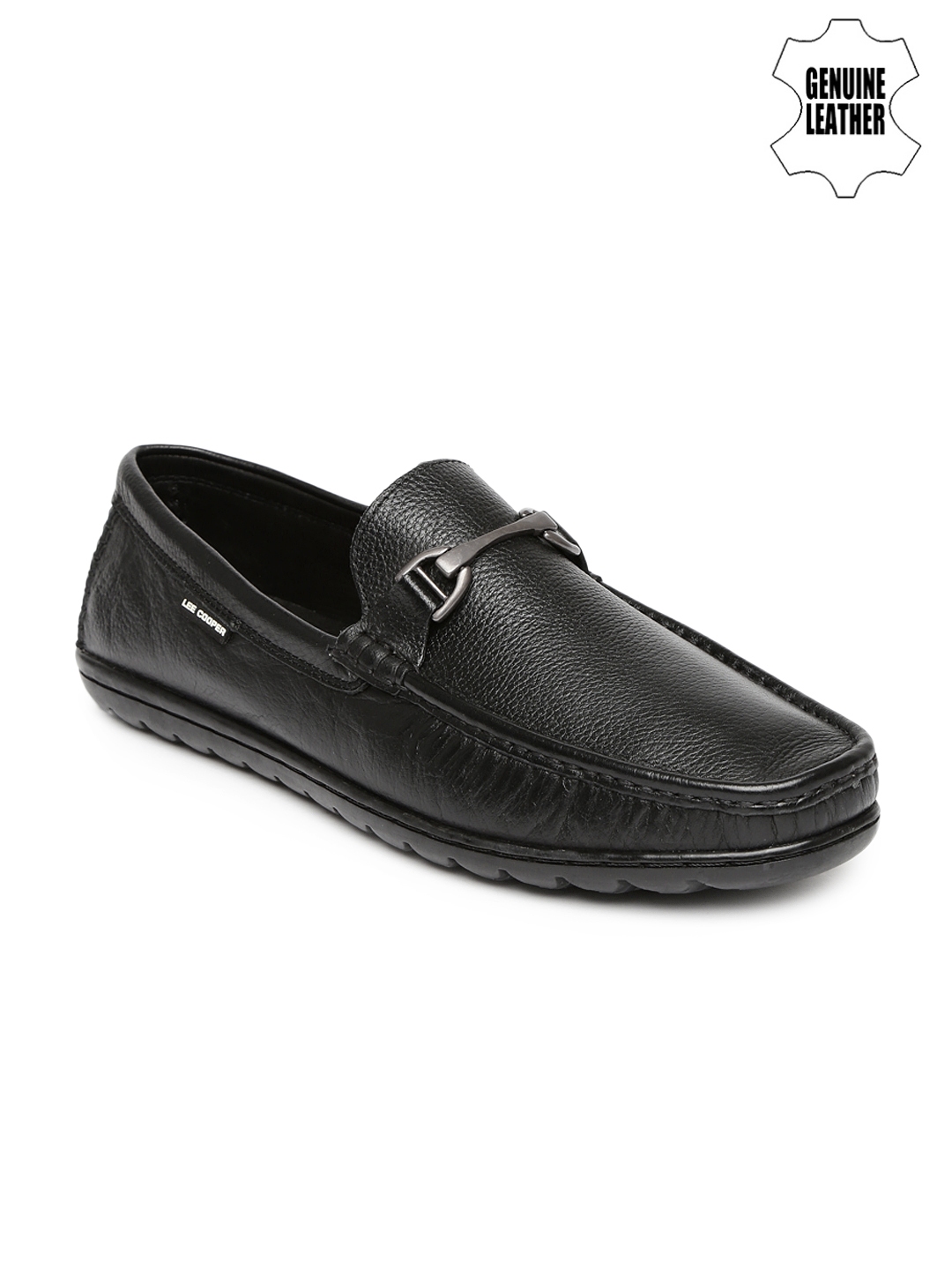 Buy Lee Cooper Men Black Solid Genuine Leather Loafers - Casual Shoes for  Men 1420250 | Myntra