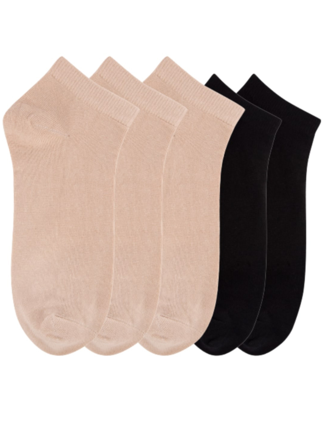 N2S NEXT2SKIN Women Pack Of 5 Assorted Solid Cotton Low Ankle Length Socks