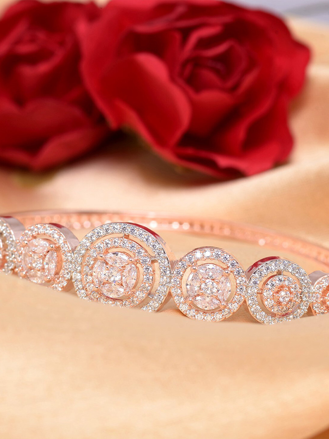 Saraf RS Jewellery Rose Gold-Plated Handcrafted Bangle-Style Bracelet