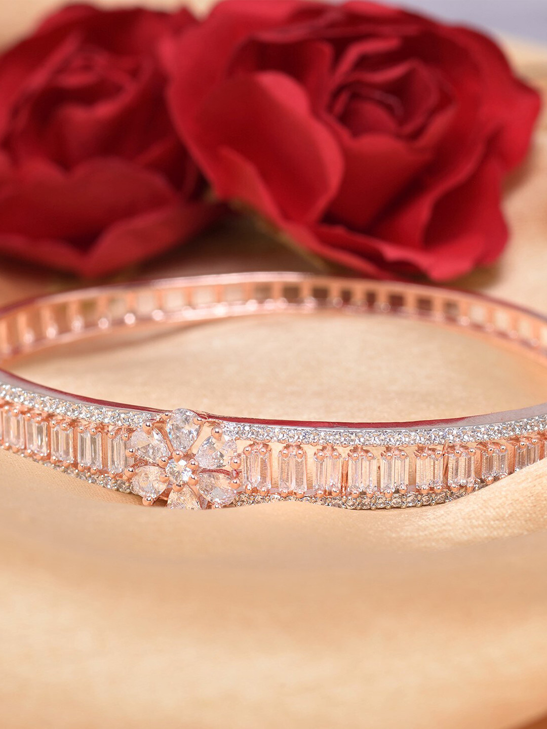 Saraf RS Jewellery Rose Gold-Plated Handcrafted Bangle-Style Bracelet