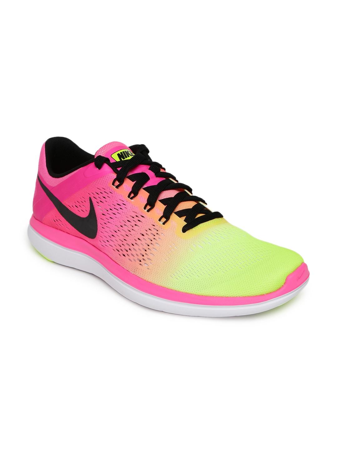 nike pink and green running shoes