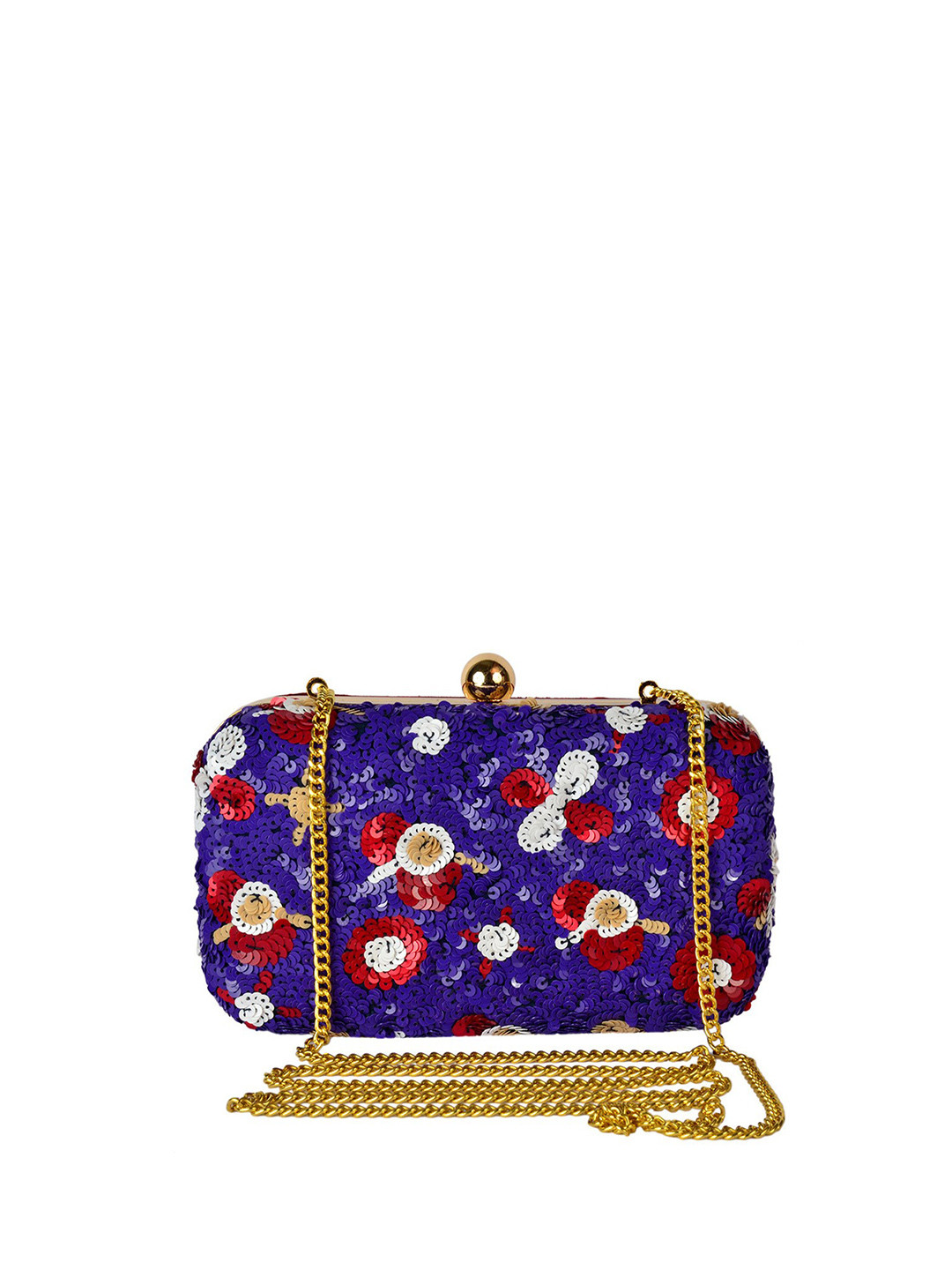 REZZY Blue & Red Embellished Box Clutches