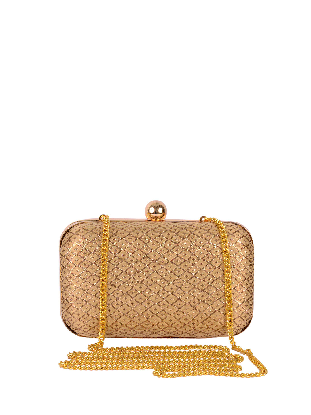 REZZY Gold-Toned Textured Box Clutches