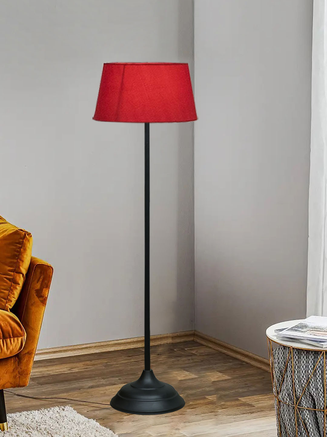 Homesake Black & Red Solid Contemporary Club Lamp Shade