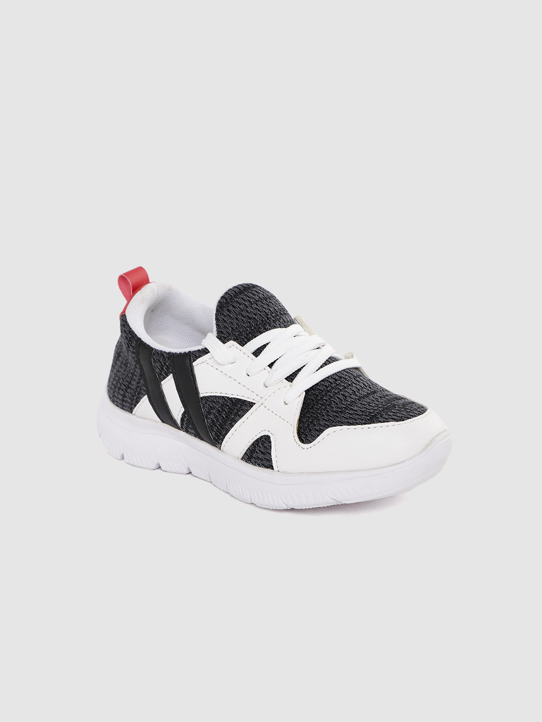 YK Boys Charcoal Grey & White Colourblocked Sneakers