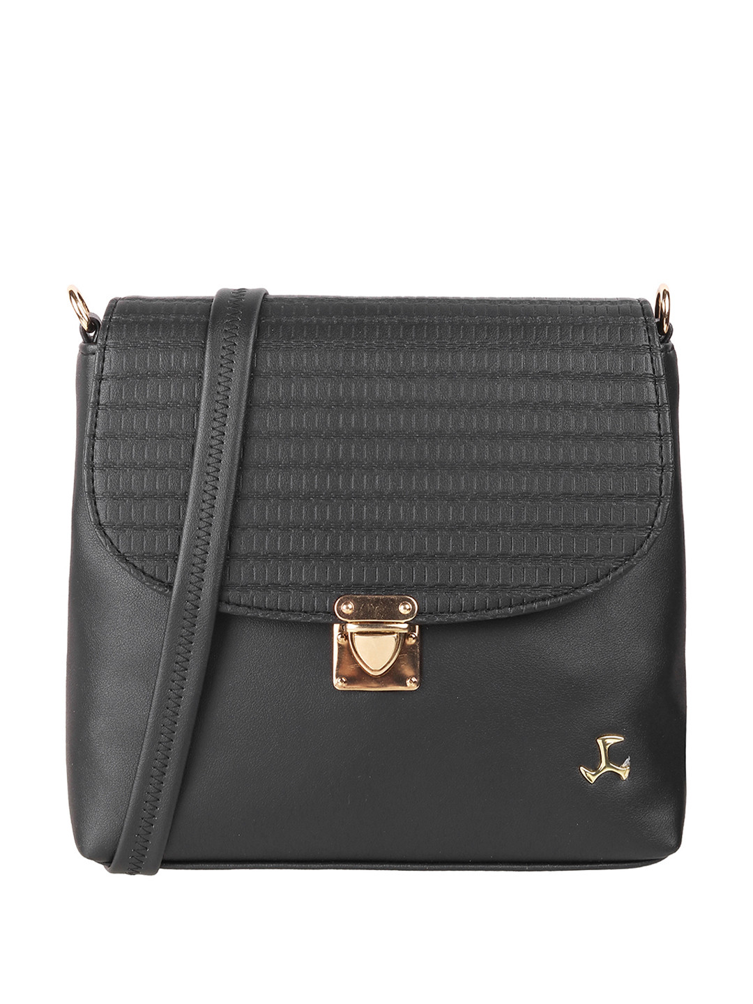 Mochi Black Textured Sling Bag