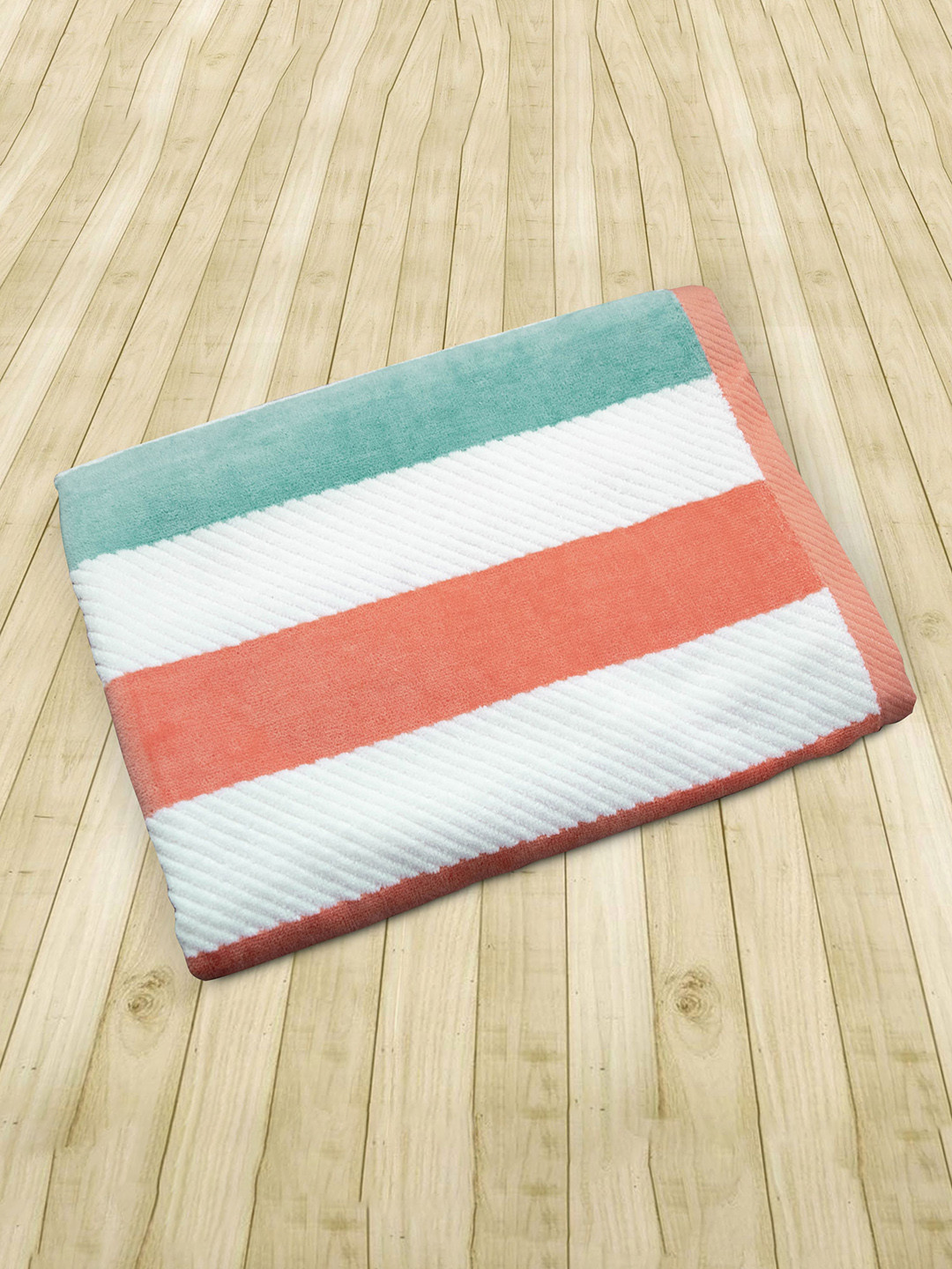 St Cloud Orange & White Striped 450 GSM 100% Cotton Bath Towel