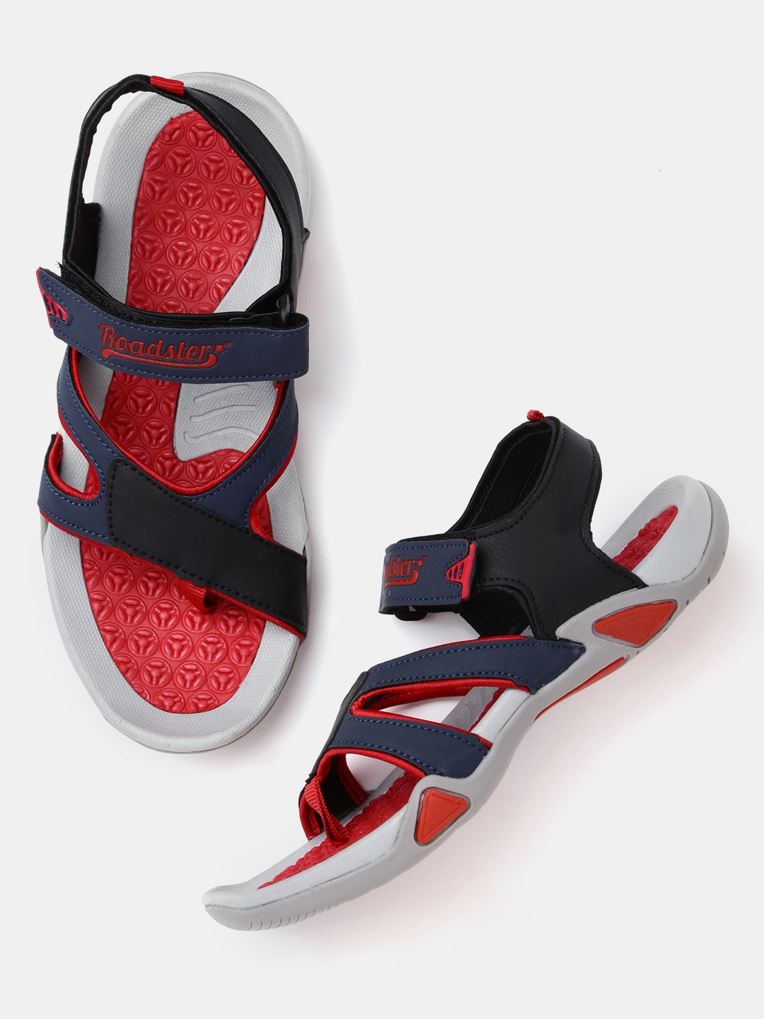 Buy Roadster Men Navy Black Sports Sandals Sports Sandals for