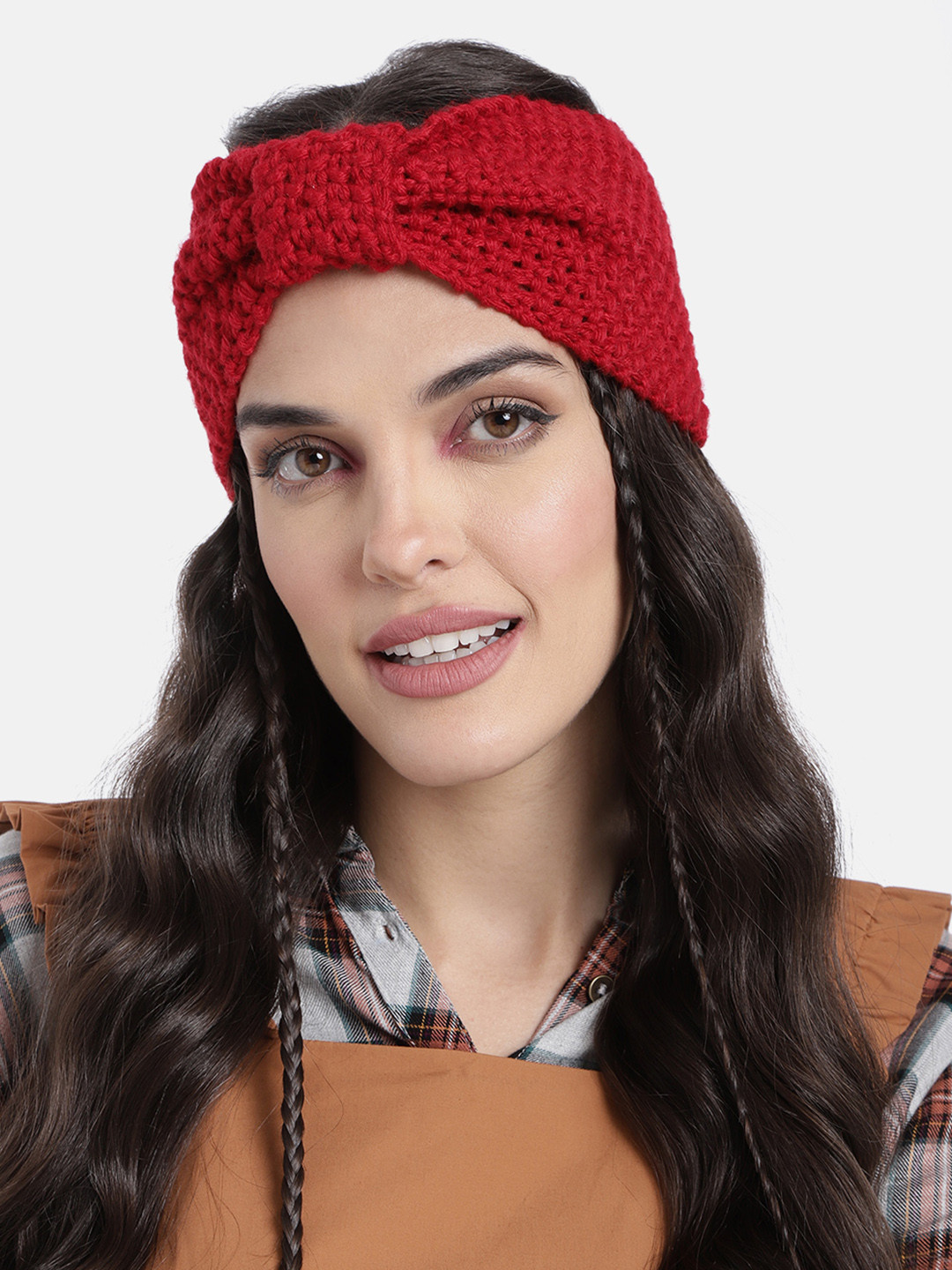 Magic Needles Women Red Bow Handmade Headband