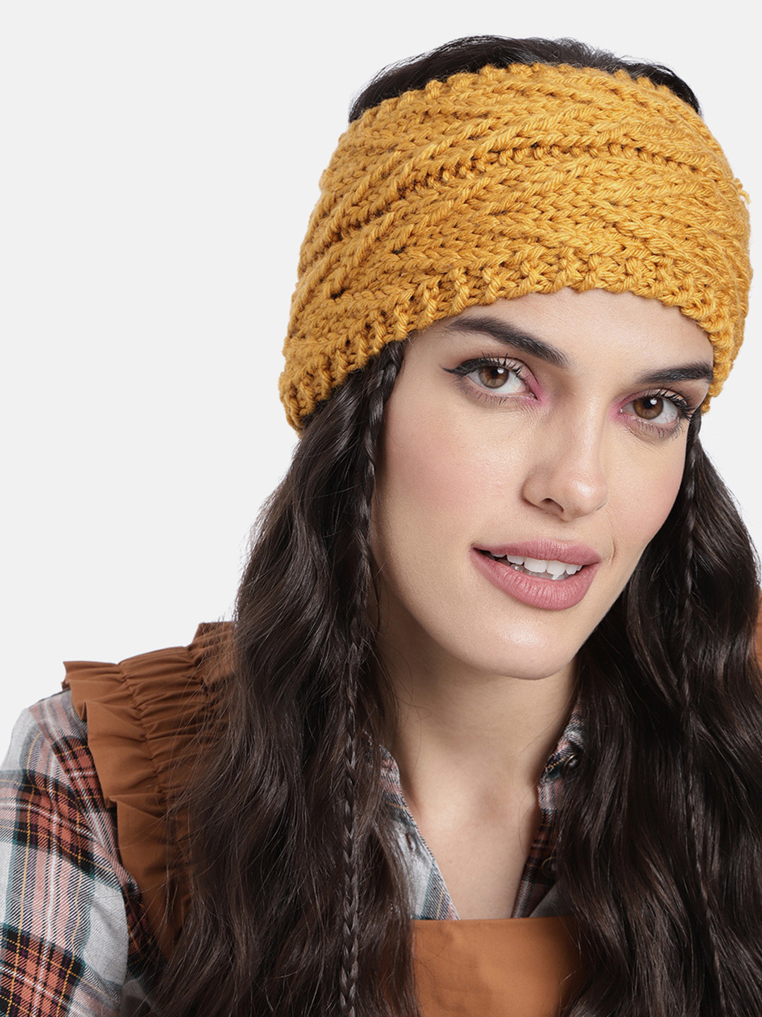 Magic Needles Unisex Mustard Yellow V Stitched Headband