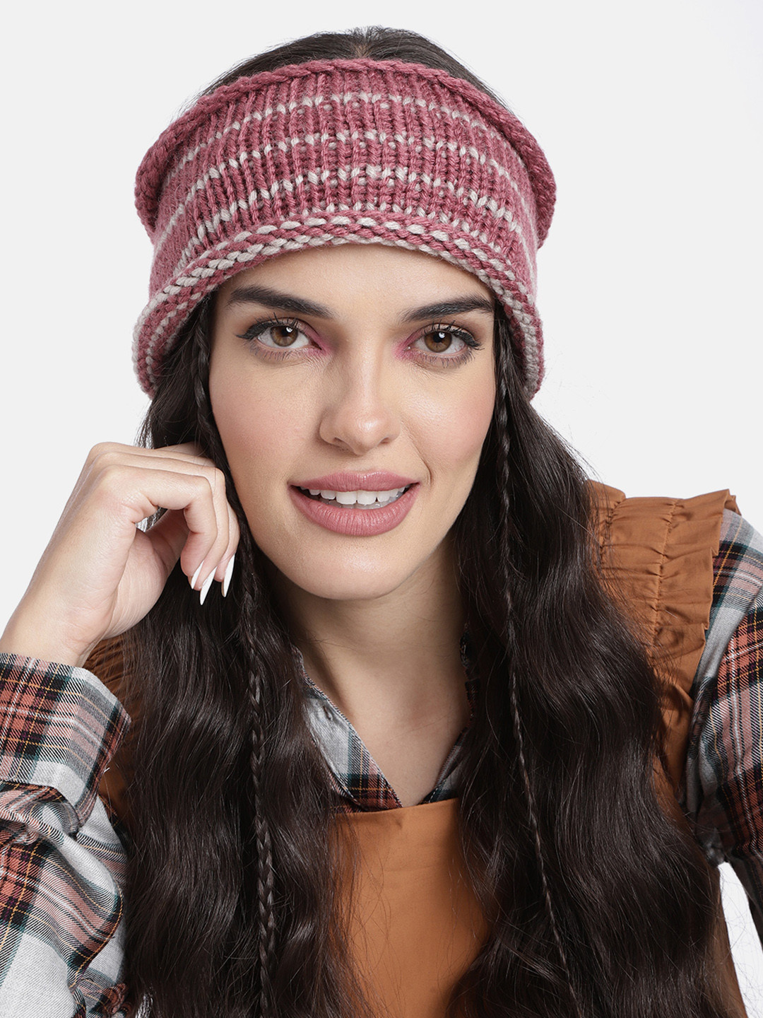 Magic Needles Unisex Pink Striped Headband