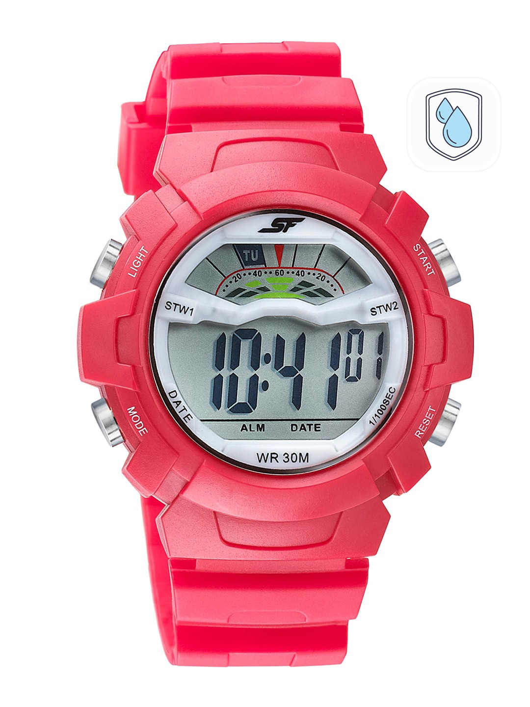 Sonata Men & Red & White Digital Watch