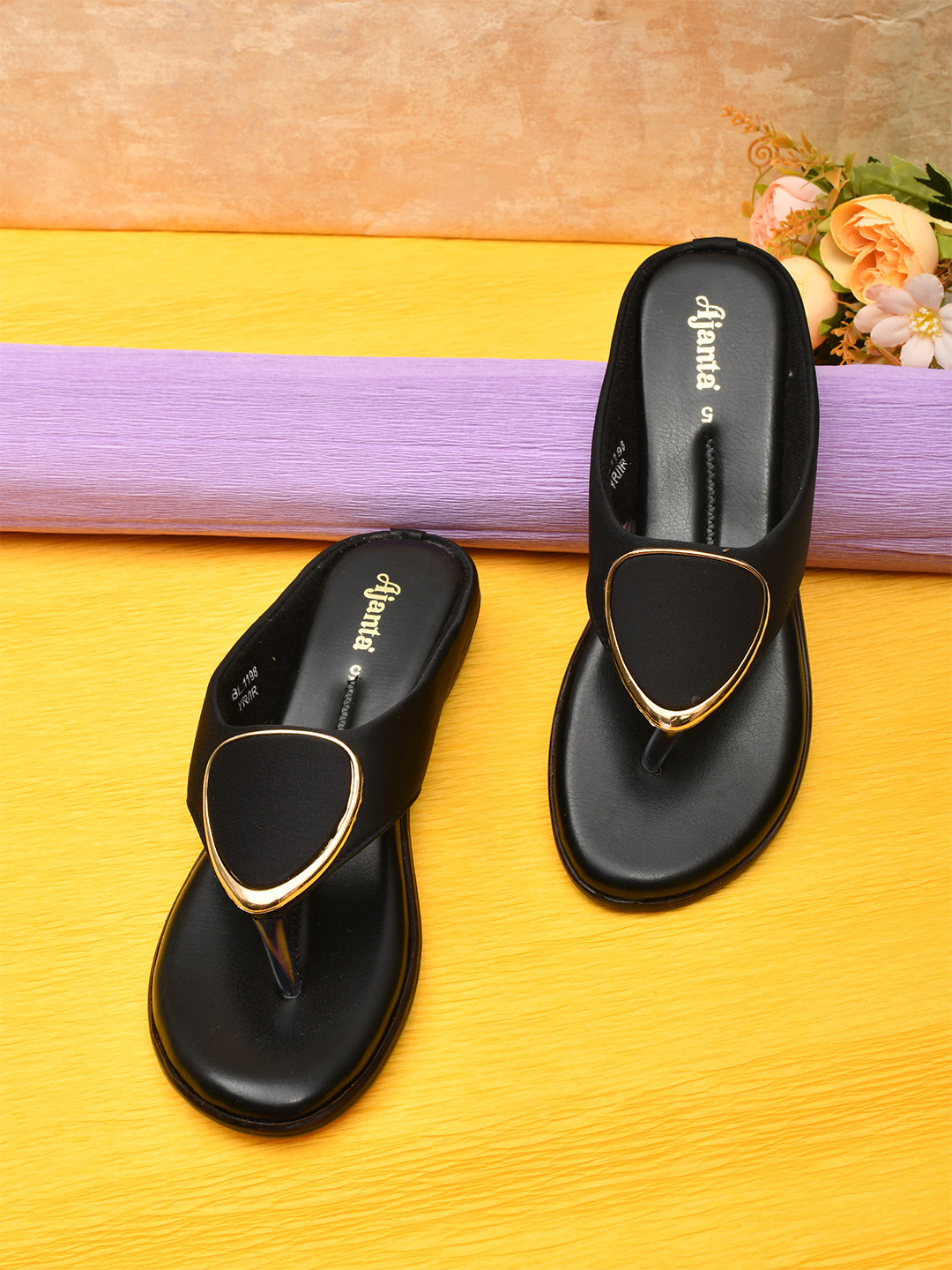Ajanta Women Black Solid Heels