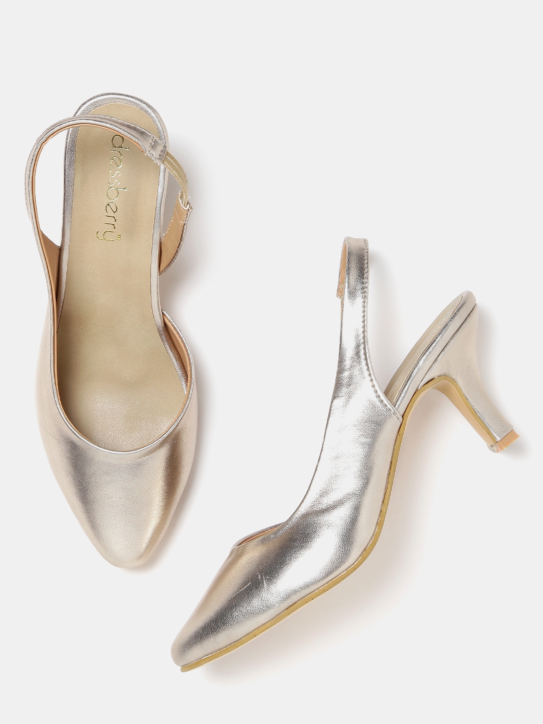 muted silver heels