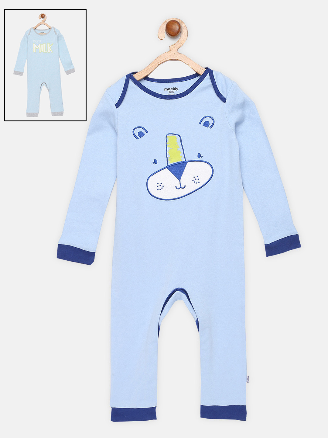 mackly Infant Boys Pack Of 2 Printed 100% Cotton Rompers