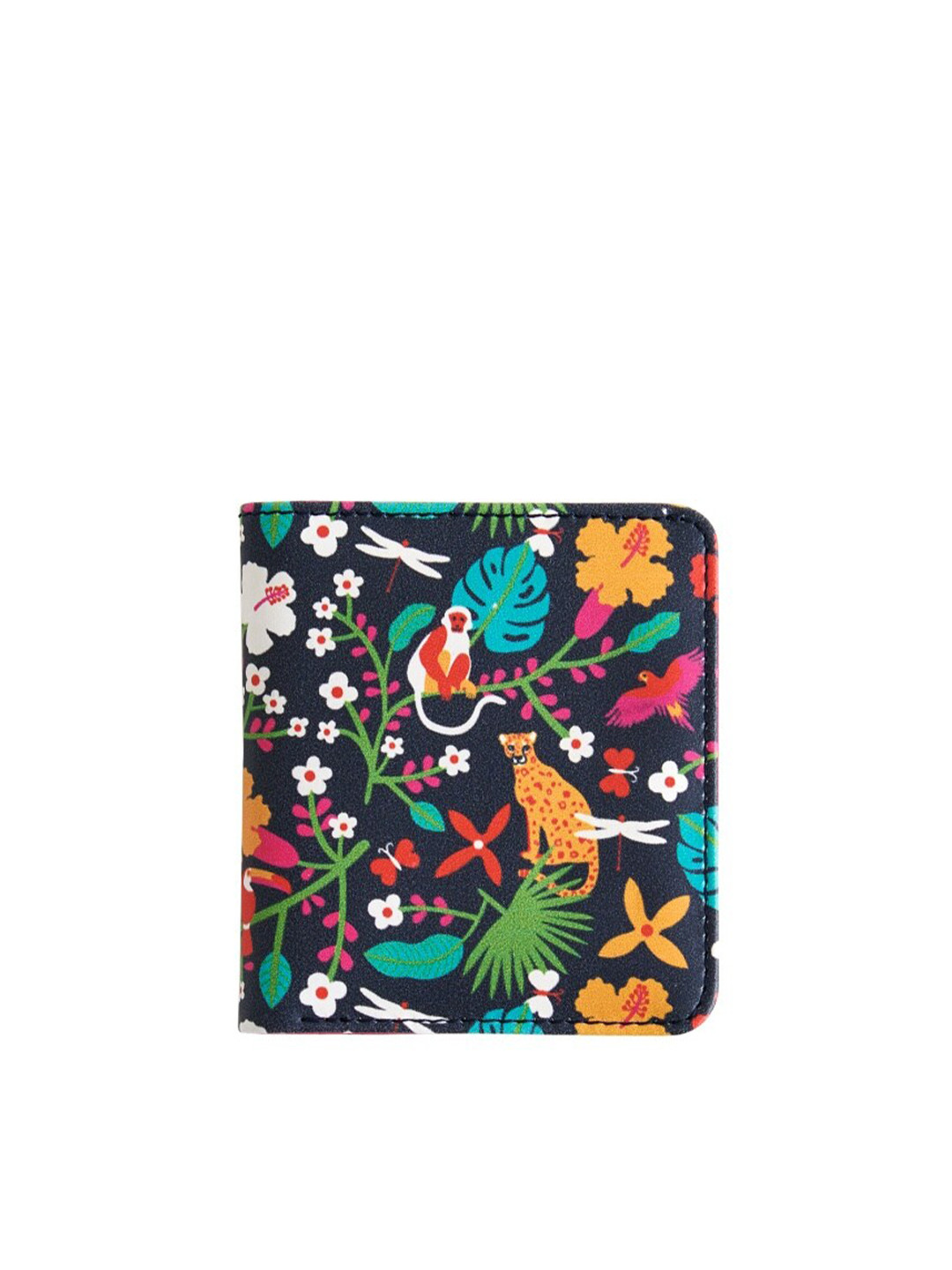 Chumbak Women Navy Blue & Pink Madagascar Tales Printed Two Fold Wallet