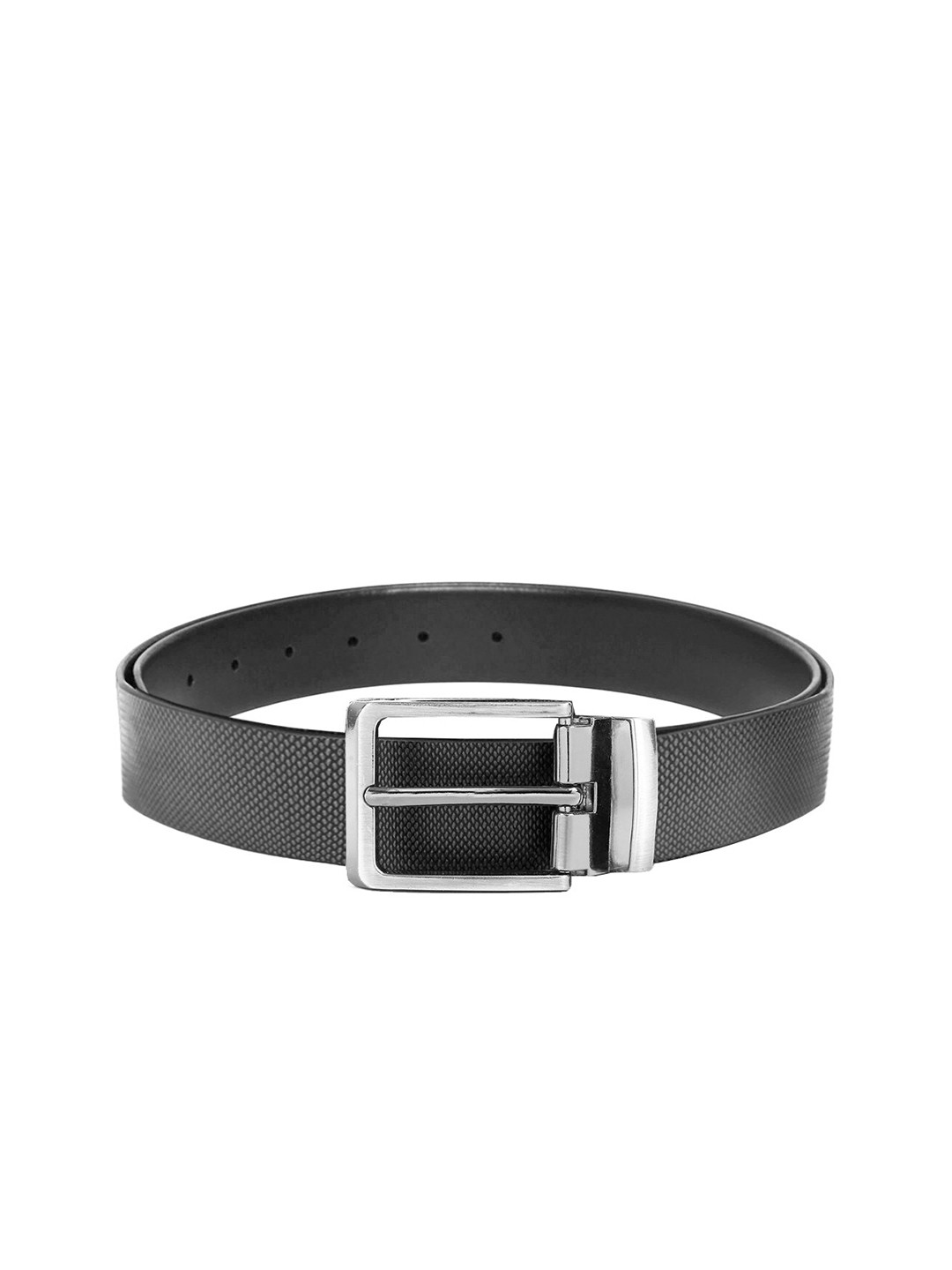 WildHorn Men Black Solid Leather Belt