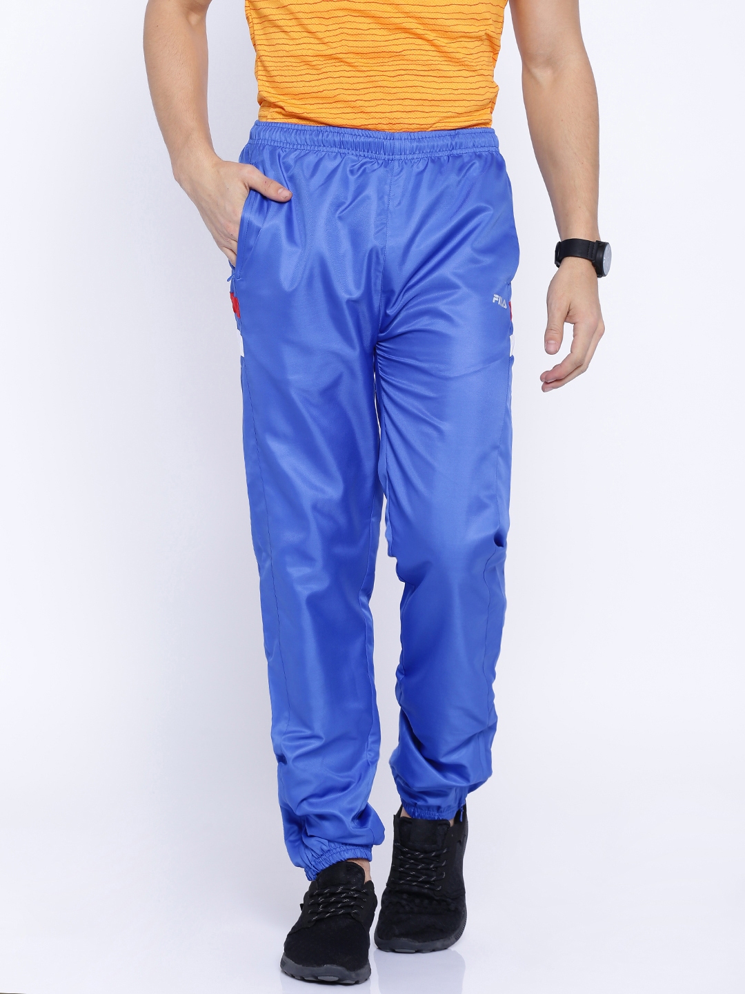 Buy Flying Machine Men Black Panelled Polyester Track Pants - NNNOW.com