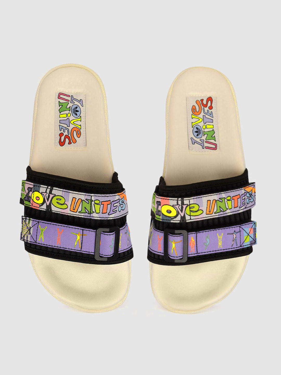 Buy ADIDAS Originals Men Black \u0026 Purple Printed Adilette 2.0 Pride Sliders  - Flip Flops for Men 14270496 | Myntra