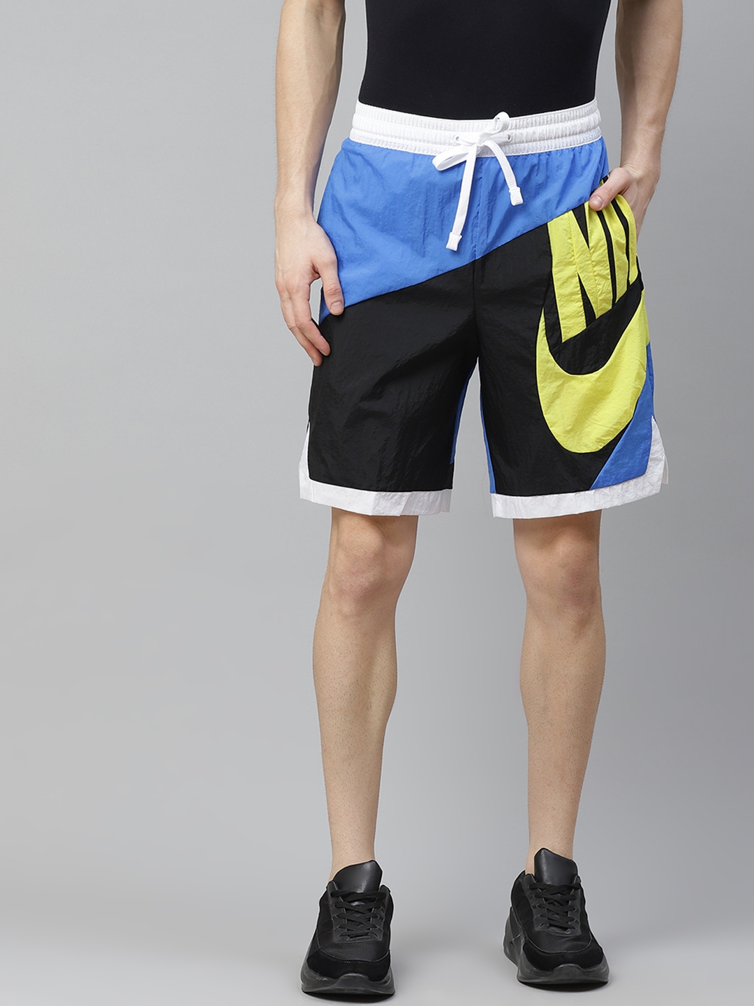 Buy Nike Men Black Blue Printed Dri Fit Throwback Futura Regular Fit Basketball Shorts Shorts for Men 14274478 Myntra