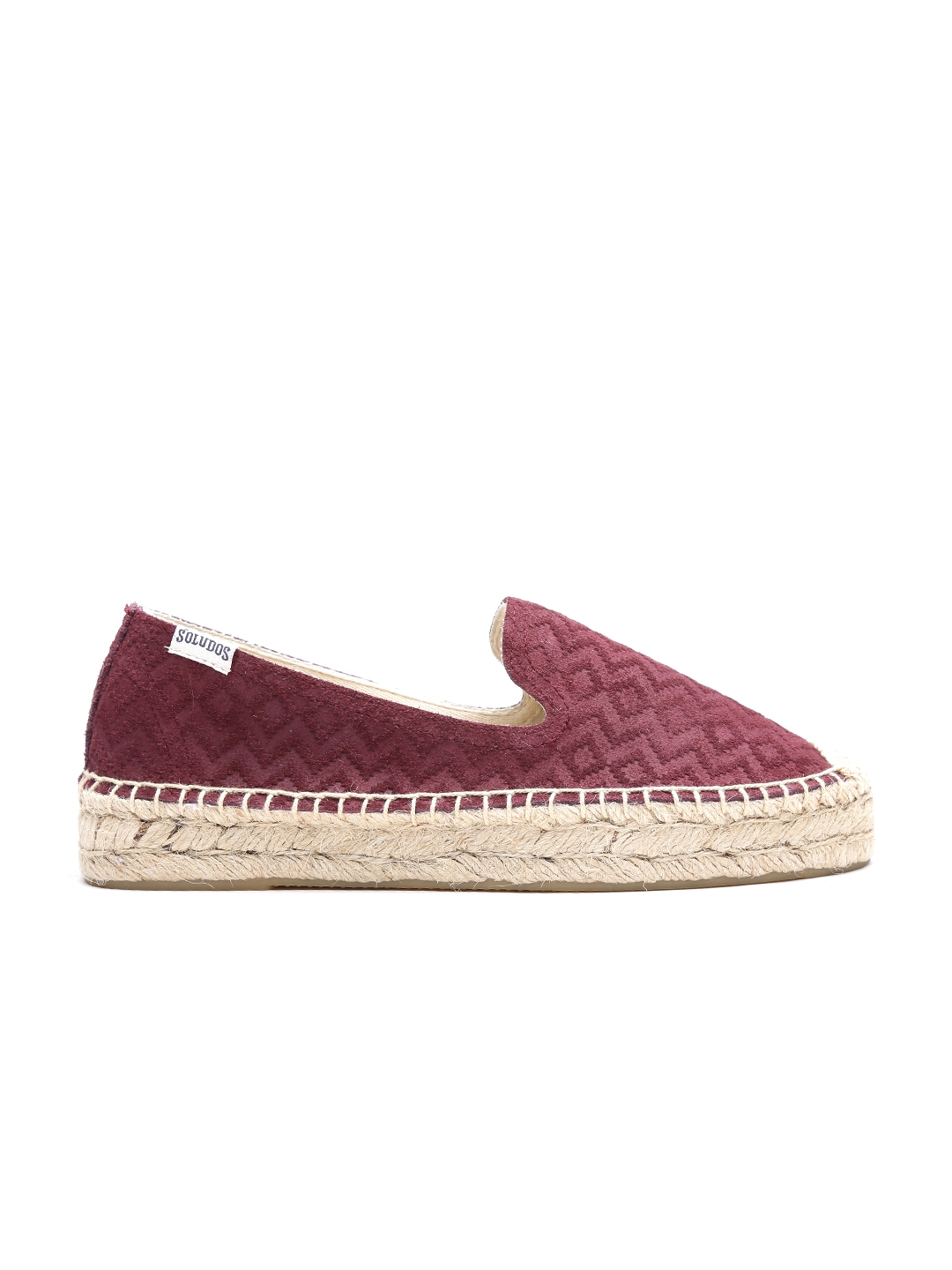 Buy Soludos Women Burgundy Textured 