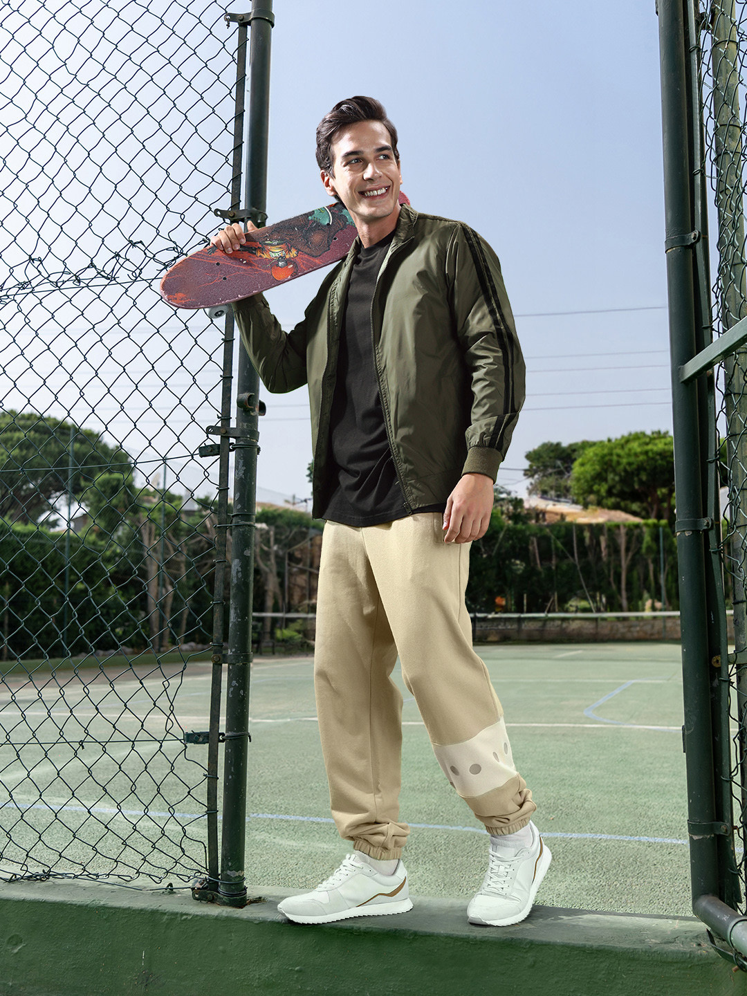 Harvard Men Olive Green Bomber Jacket