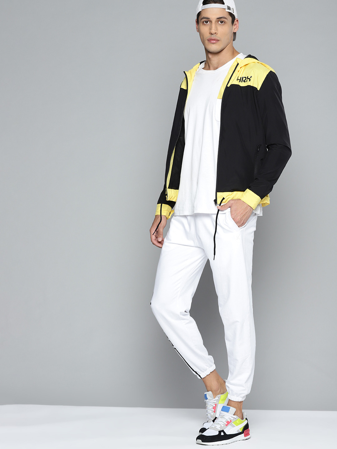 HRX By Hrithik Roshan Lifestyle Men Jet Black Rapid-Dry Colourblock Jacket