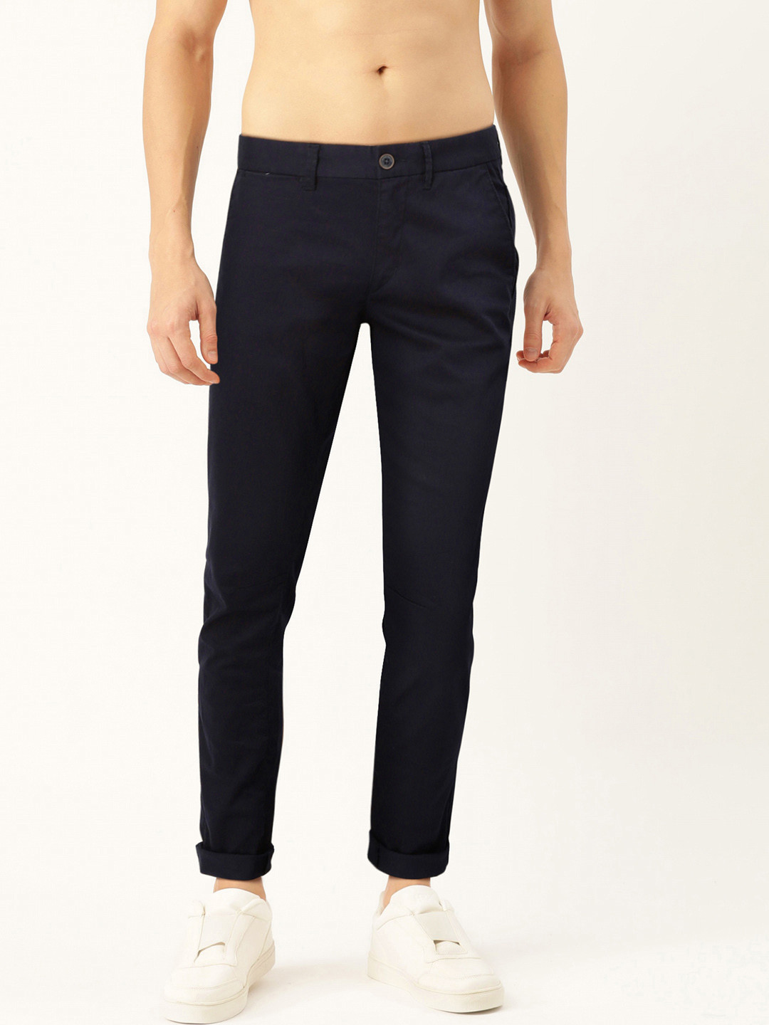 Flying Machine Men Navy Blue Trousers