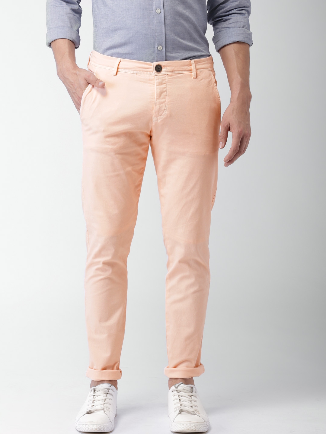 peach skinny jeans