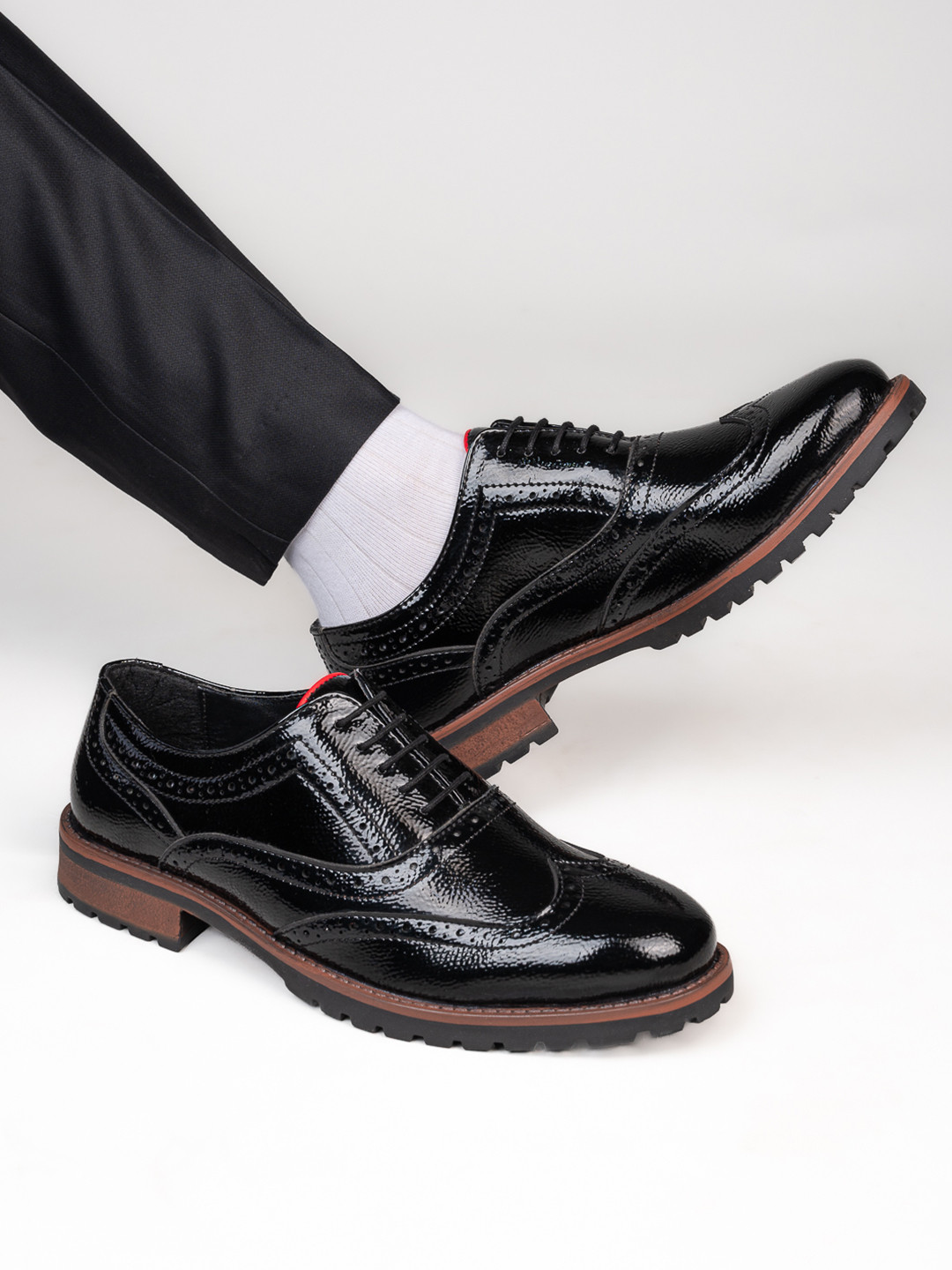 Alberto Torresi Men Sabastian Boot Sole Patent 731 Lace Up Brouges