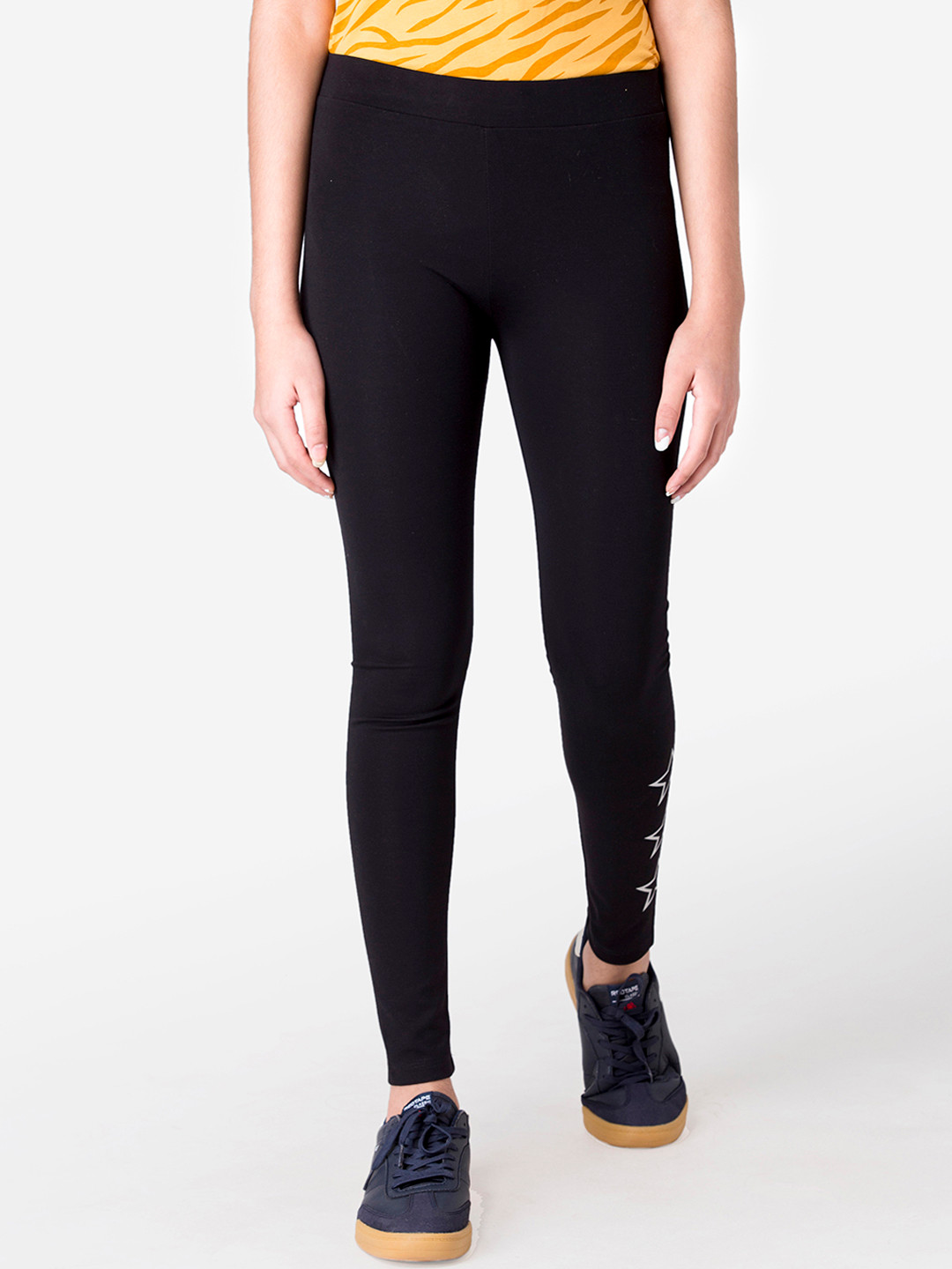 Mode by Red Tape Girls Black Solid Skinny Fit Leggings